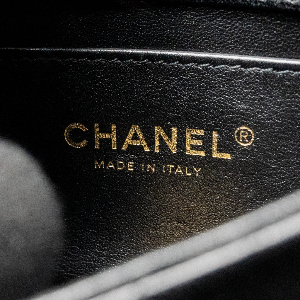 CHANEL SMALL CHAIN IS MORE FLAP BAG LAMBSKIN BLACK GHW