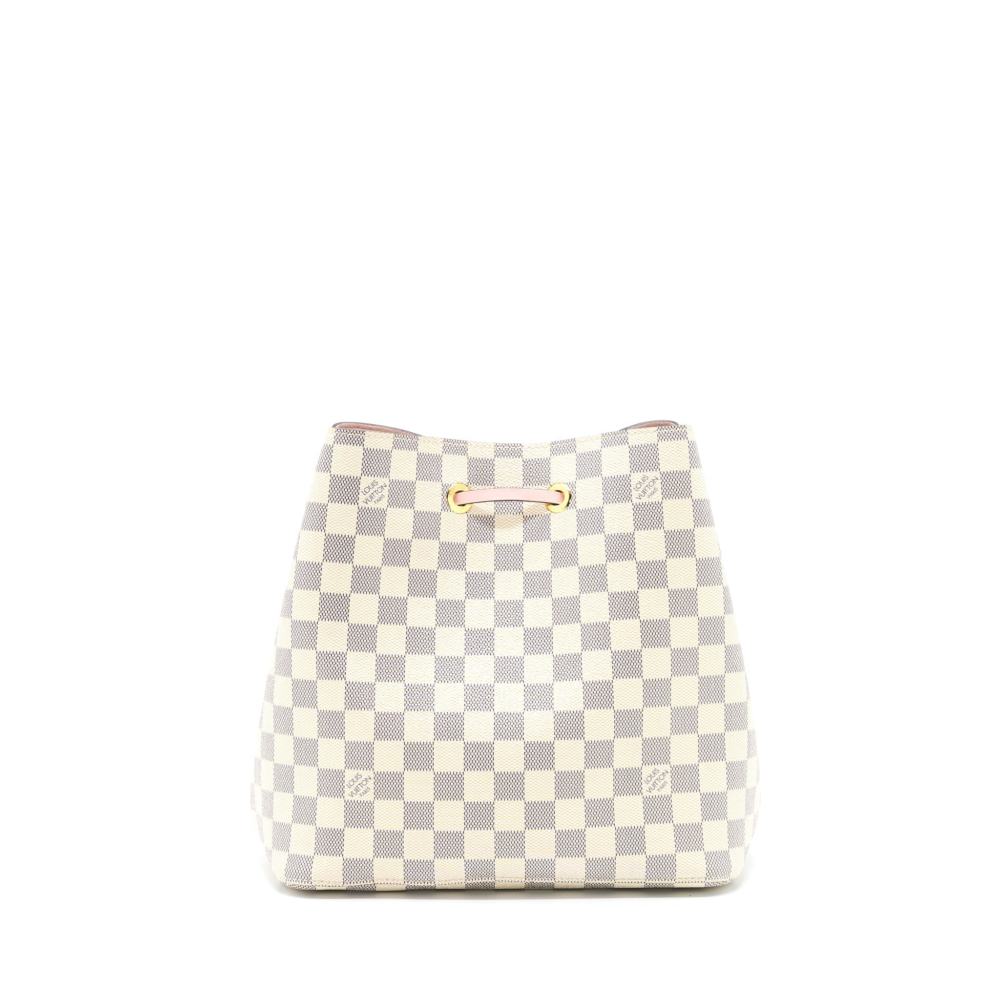 LOUIS VUITTON NEO NOE BUCKET BAG DAMIER AZUR/PINK GHW
