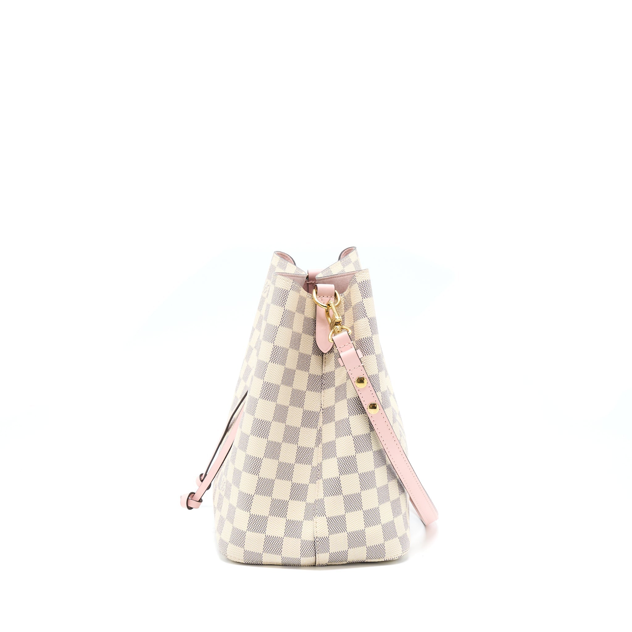 LOUIS VUITTON NEO NOE BUCKET BAG DAMIER AZUR/PINK GHW