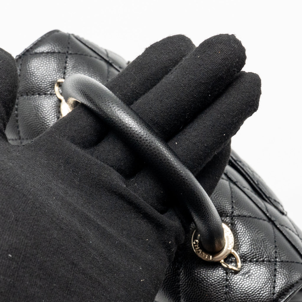 CHANEL SMALL COCO HANDLE CAVIAR BLACK LGHW (MICROCHIP)
