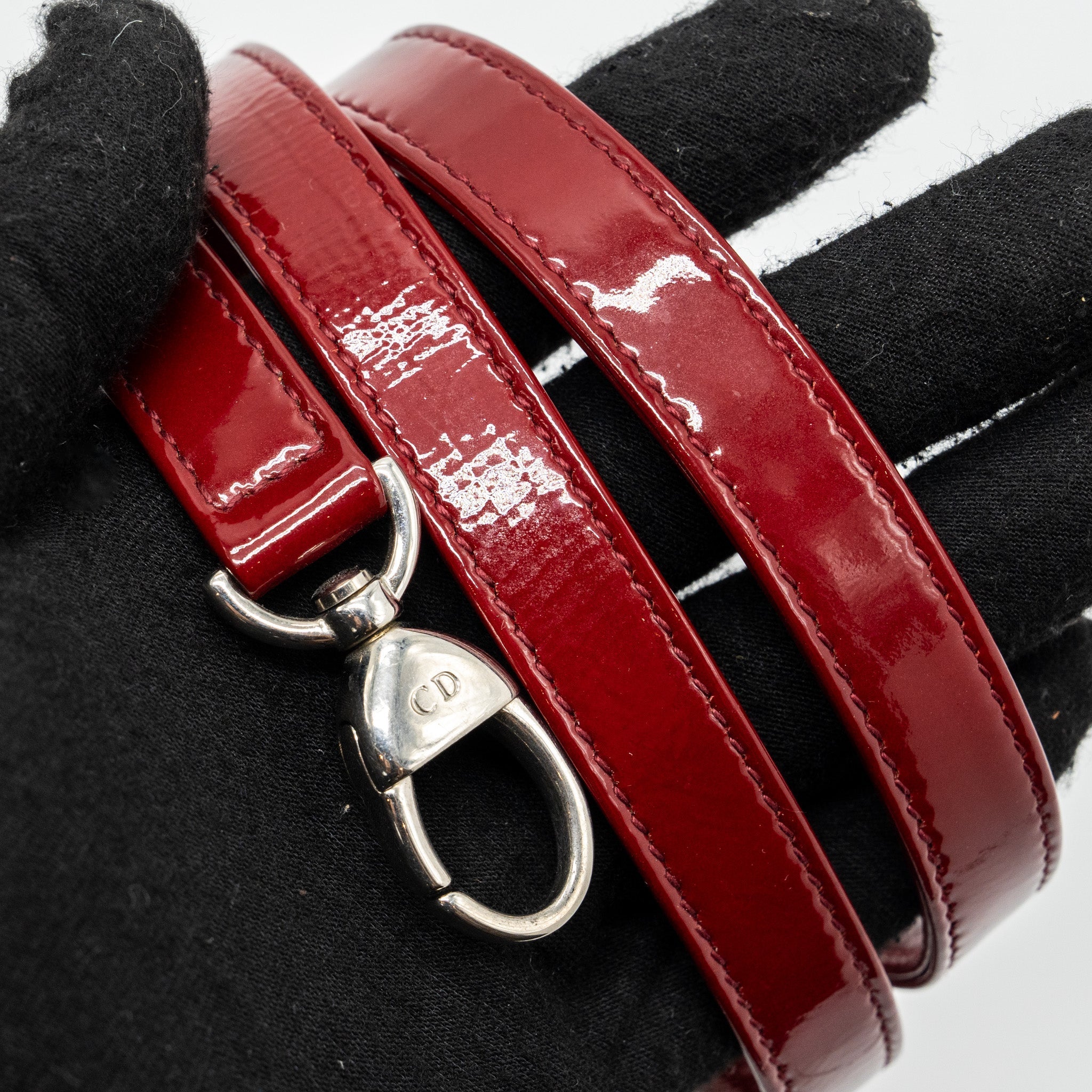DIOR MEDIUM LADY DIOR PATENT RED SHW