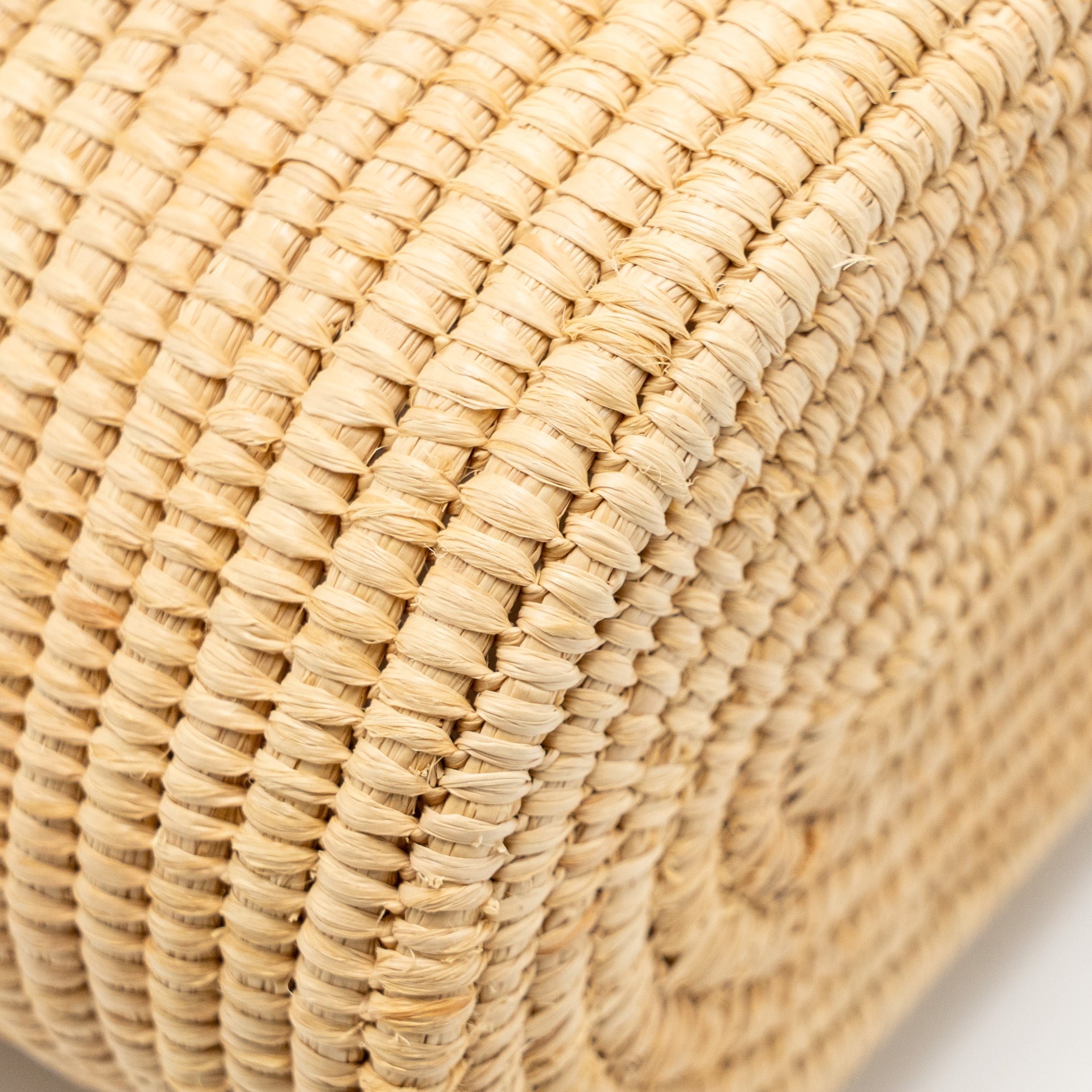 LOEWE SMALL ANAGRAM SQUARE BASKET BAG RAFFIA BROWN/BEIGE