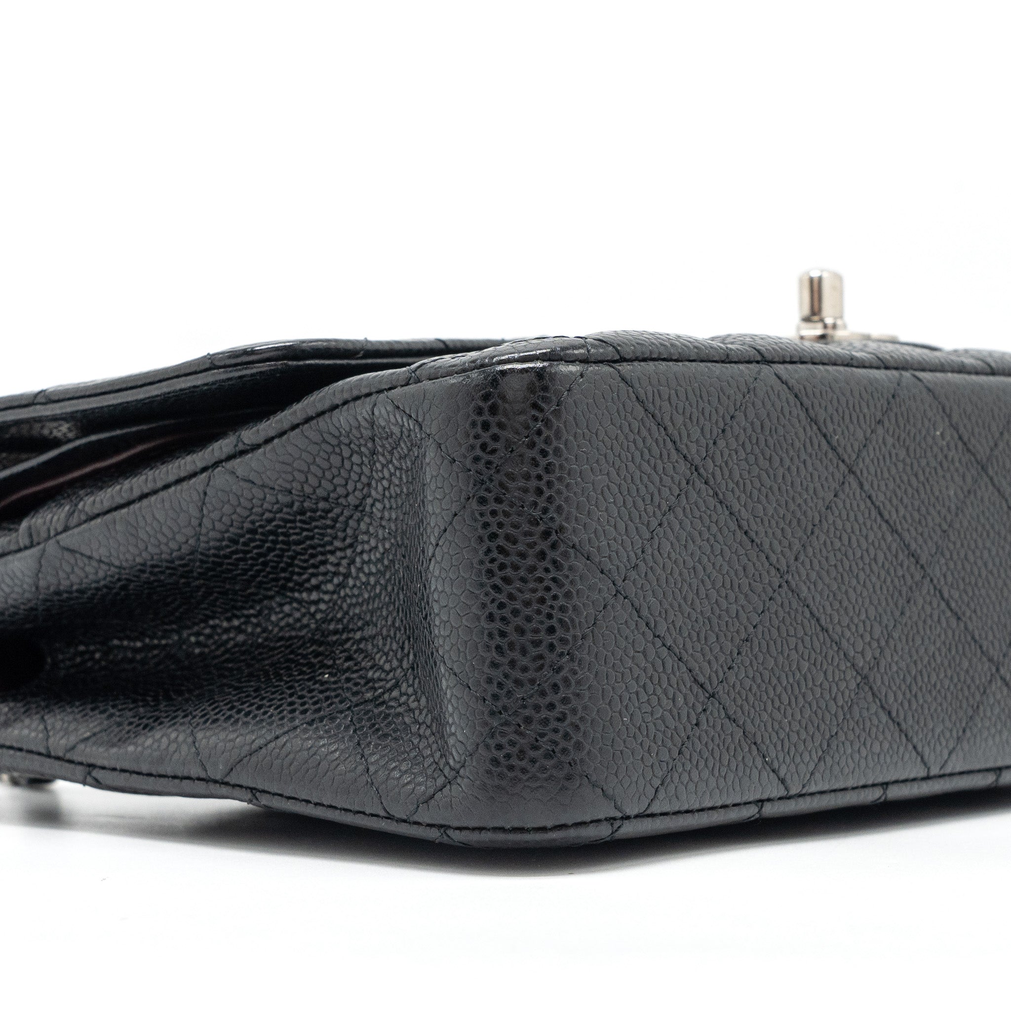 CHANEL MEDIUM CLASSIC DOUBLE FLAP BAG CAVIAR BLACK SHW
