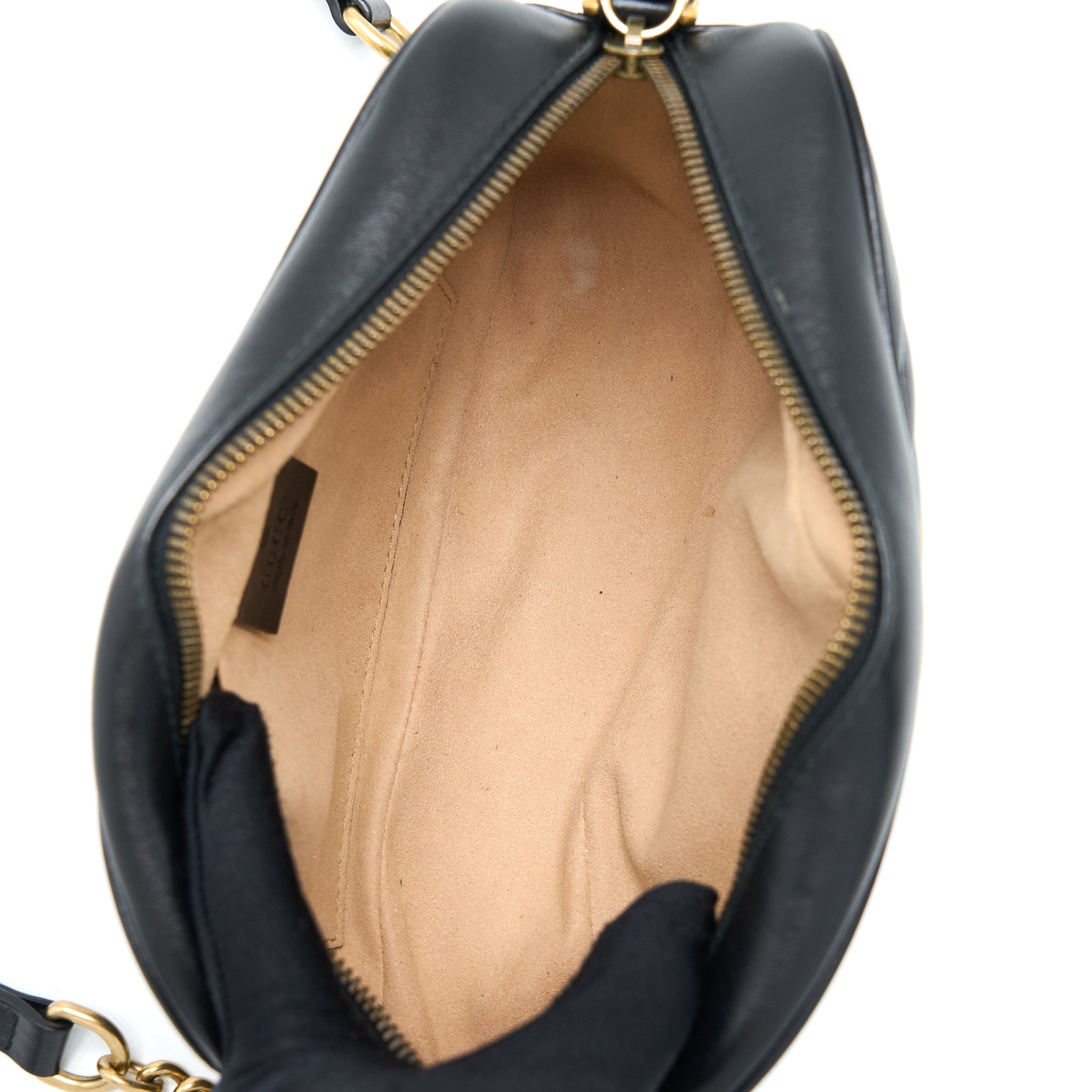 GUCCI SMALL MARMONT MATELASSE CALFSKIN BLACK GHW