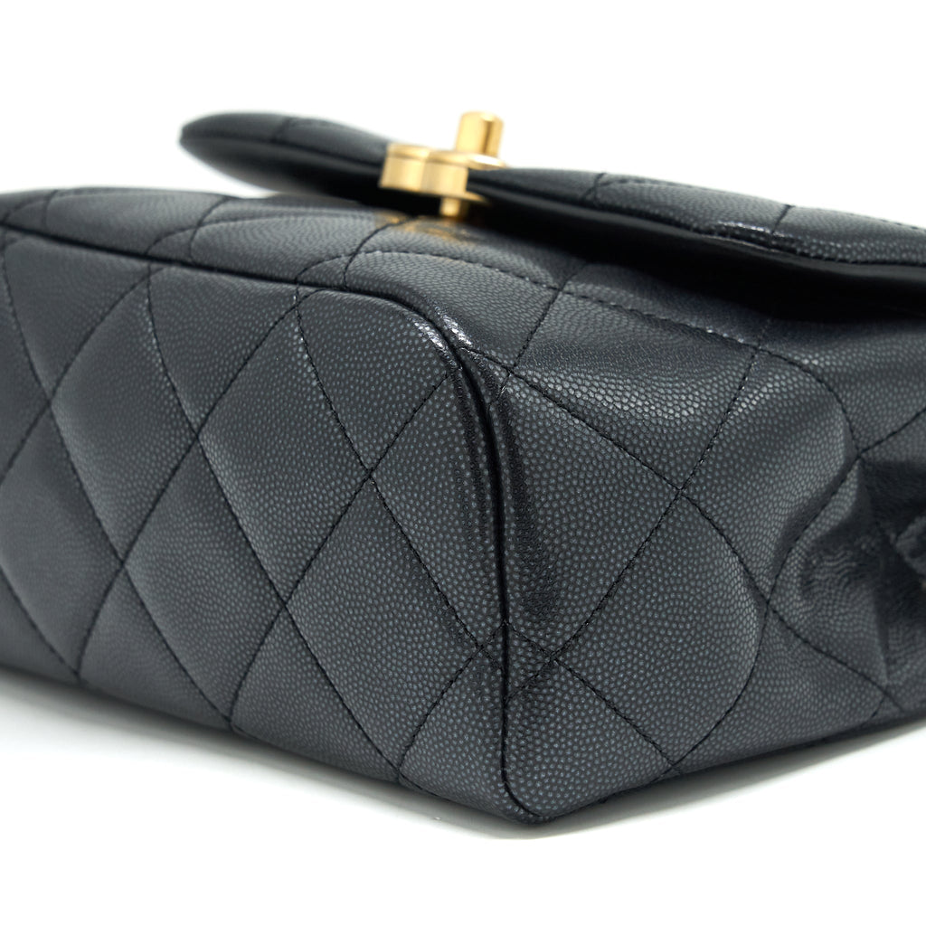 CHANEL 22P NEW SQUARE FLAP BAG CAVIAR BLACK GHW