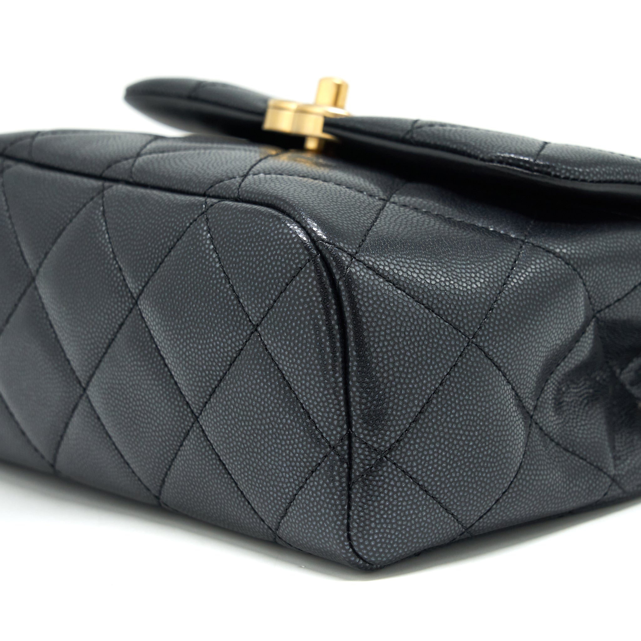 CHANEL 22P NEW SQUARE FLAP BAG CAVIAR BLACK GHW