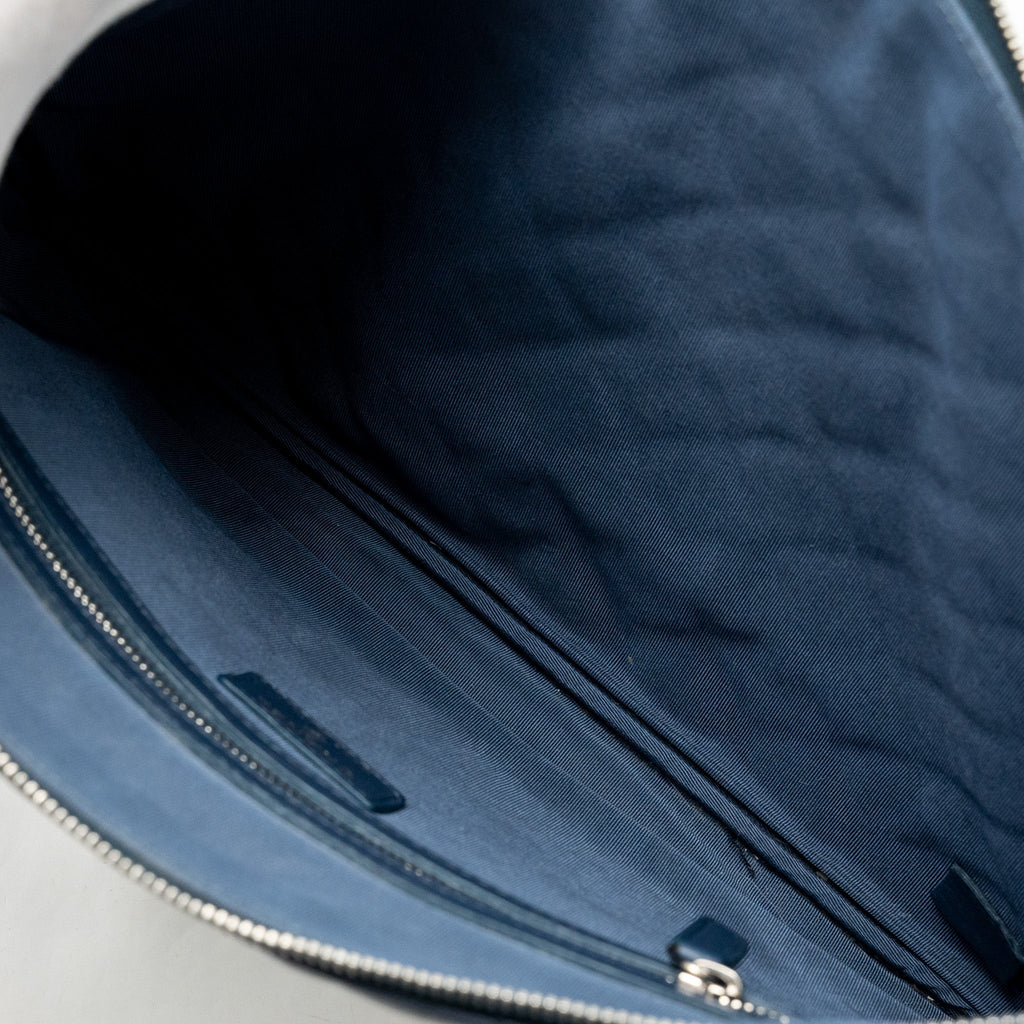 CHANEL CLASSIC QUILTED LARGE CLUTCH BAG LAMBSKIN NAVY SHW