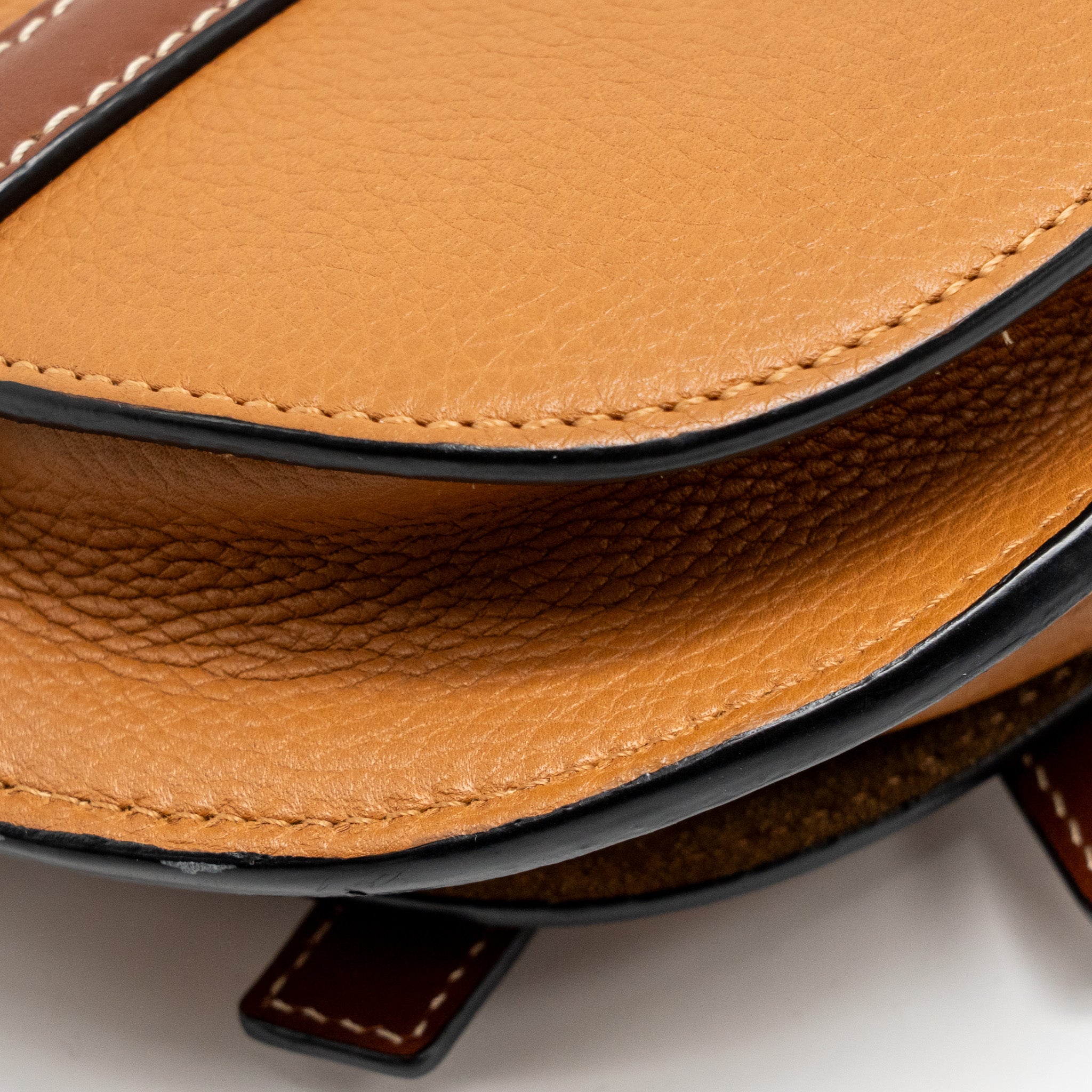 LOEWE MINI GATE BAG GRAINED CALFSKIN BROWN GHW