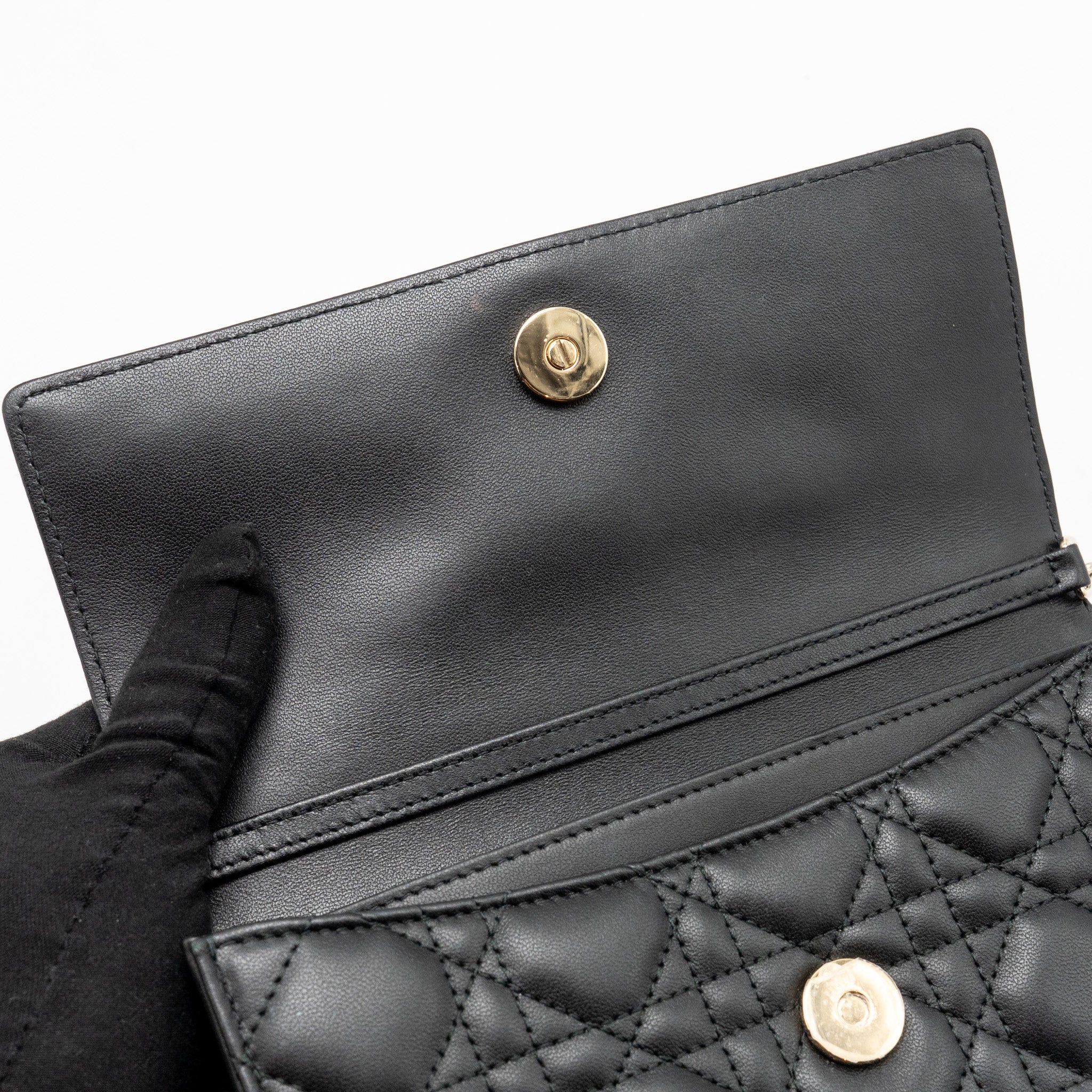 DIOR MY DIOR MINI BAG CANNAGE LAMBSKIN BLACK LGHW