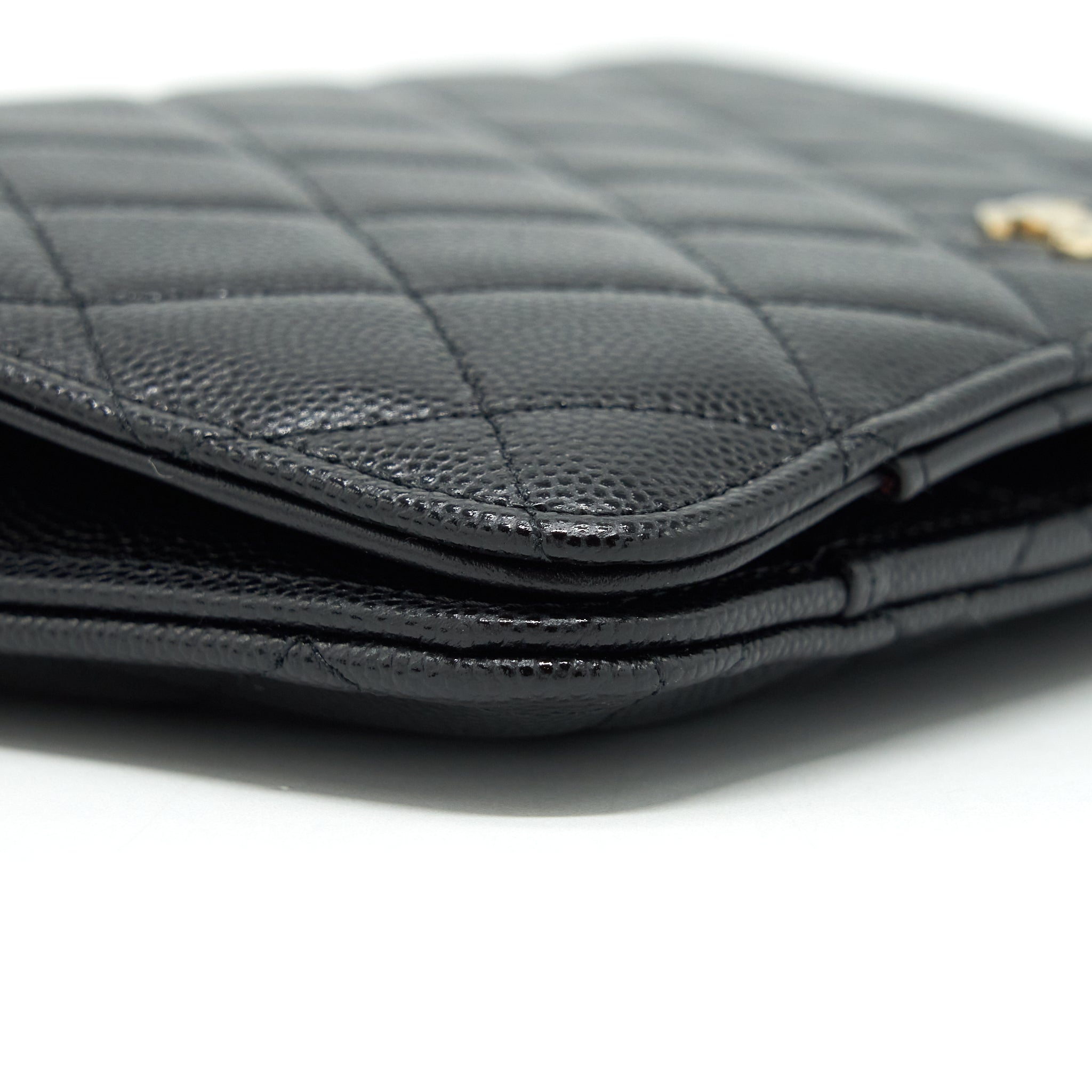CHANEL 22P 2 IN 1 WALLET ON CHAIN CAVIAR BLACK LGHW
