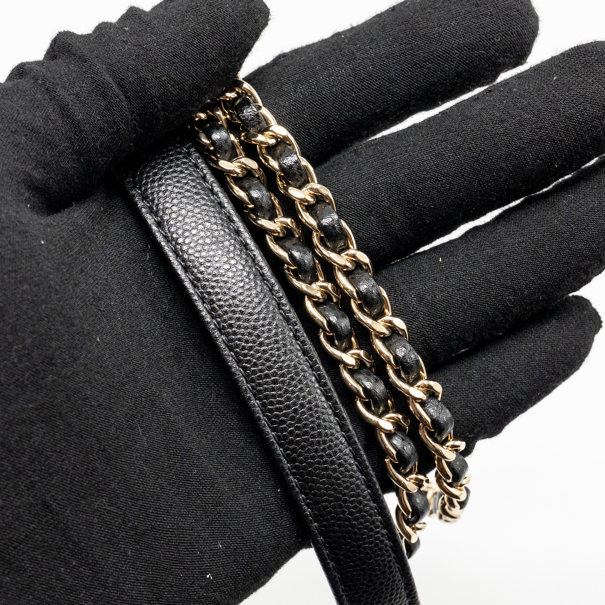 CHANEL SMALL COCO HANDLE CAVIAR BLACK LGHW (MICROCHIP)