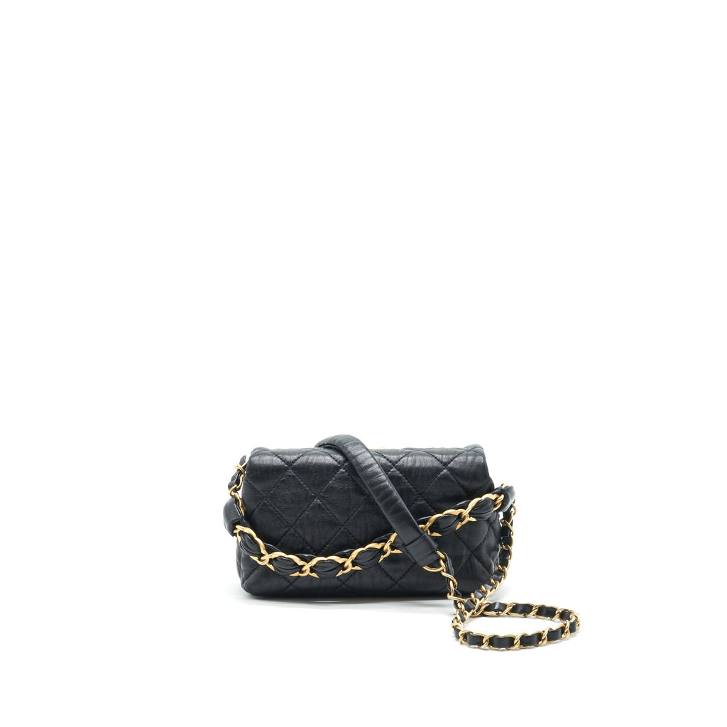 CHANEL SMALL CC WRAPPED STRAP BAG IN CRUMPLED LAMBSKIN SERIAL 31