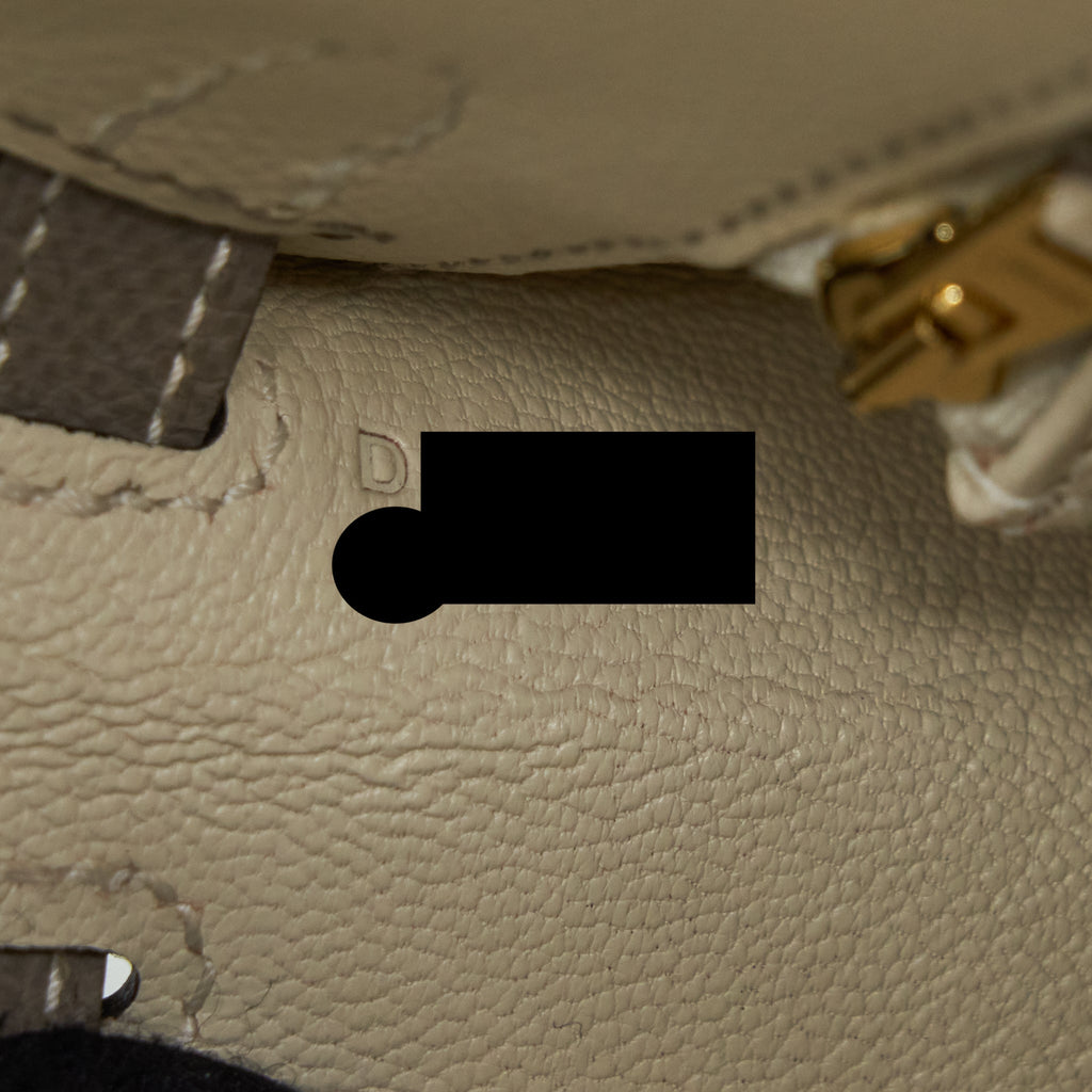 HERMES KELLY 25 SPECIAL ORDER EPSOM CRAIE / GRIS ASPHALT BRUSHED GHW