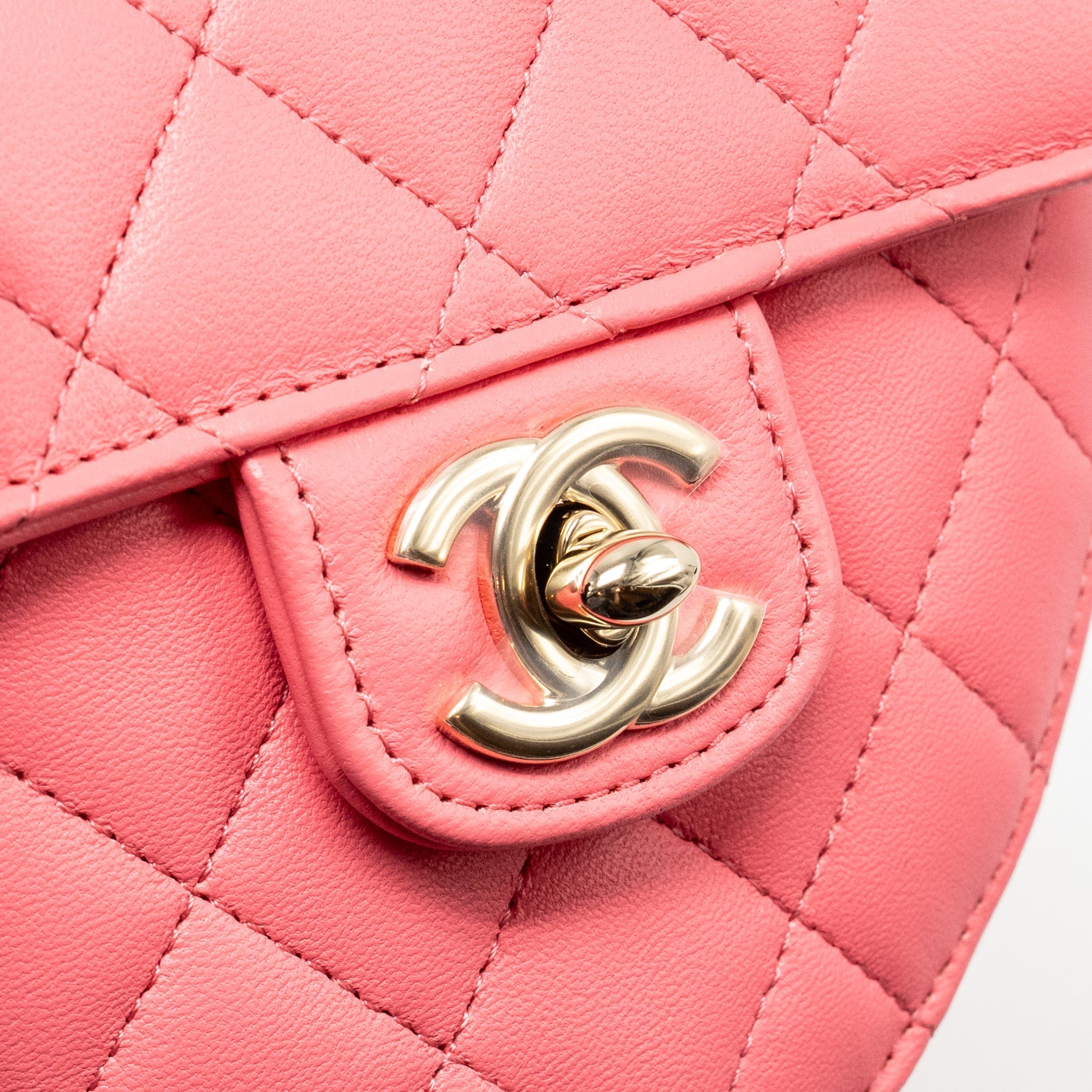 CHANEL SMALL HEART BAG LAMBSKIN PINK LGHW