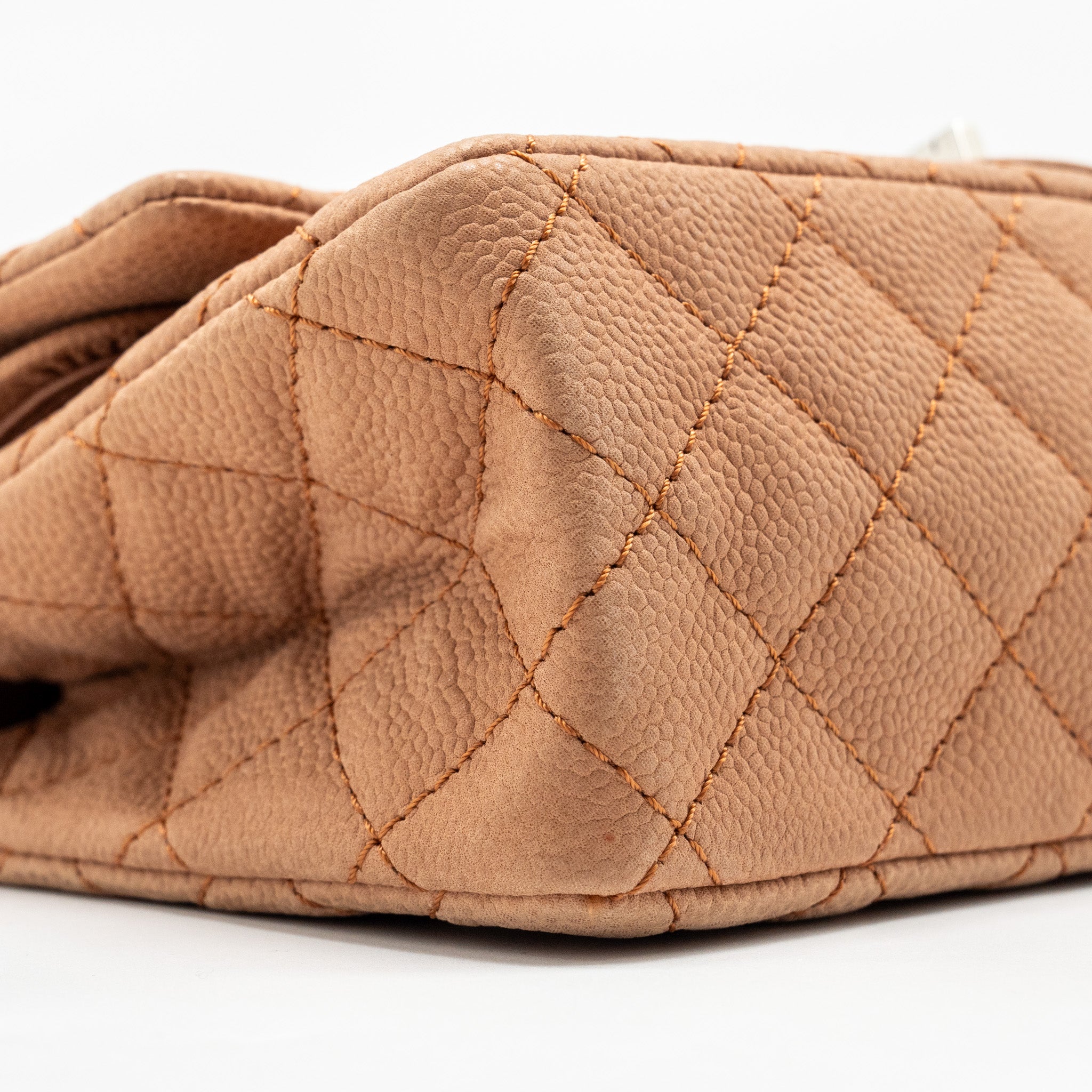 CHANEL SMALL 2.55 REISSUE FLAP BAG GRAINED CALFSKIN LIGHT BROWN SHW