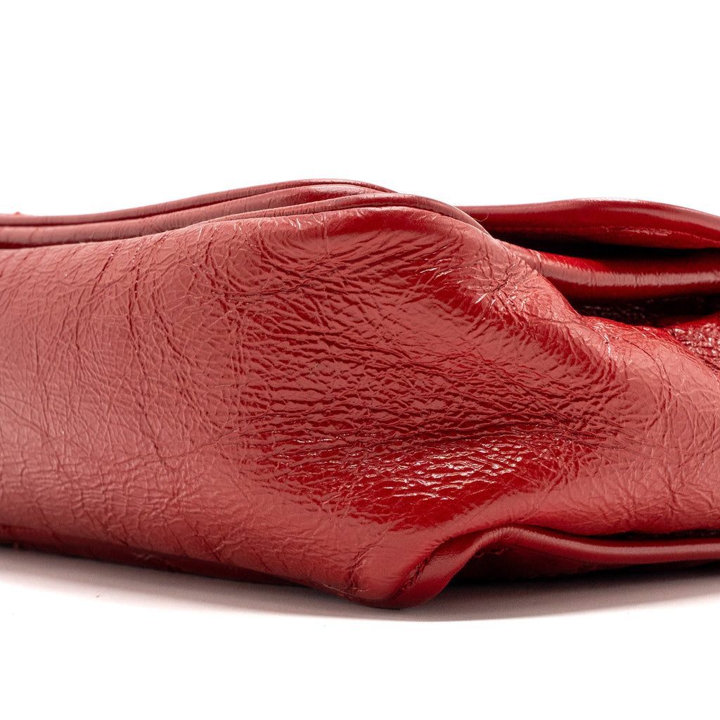 SAINT LAURENT MEDIUM NIKI BAG OF CALFSKIN RED RUTHENIUM HARDWARE