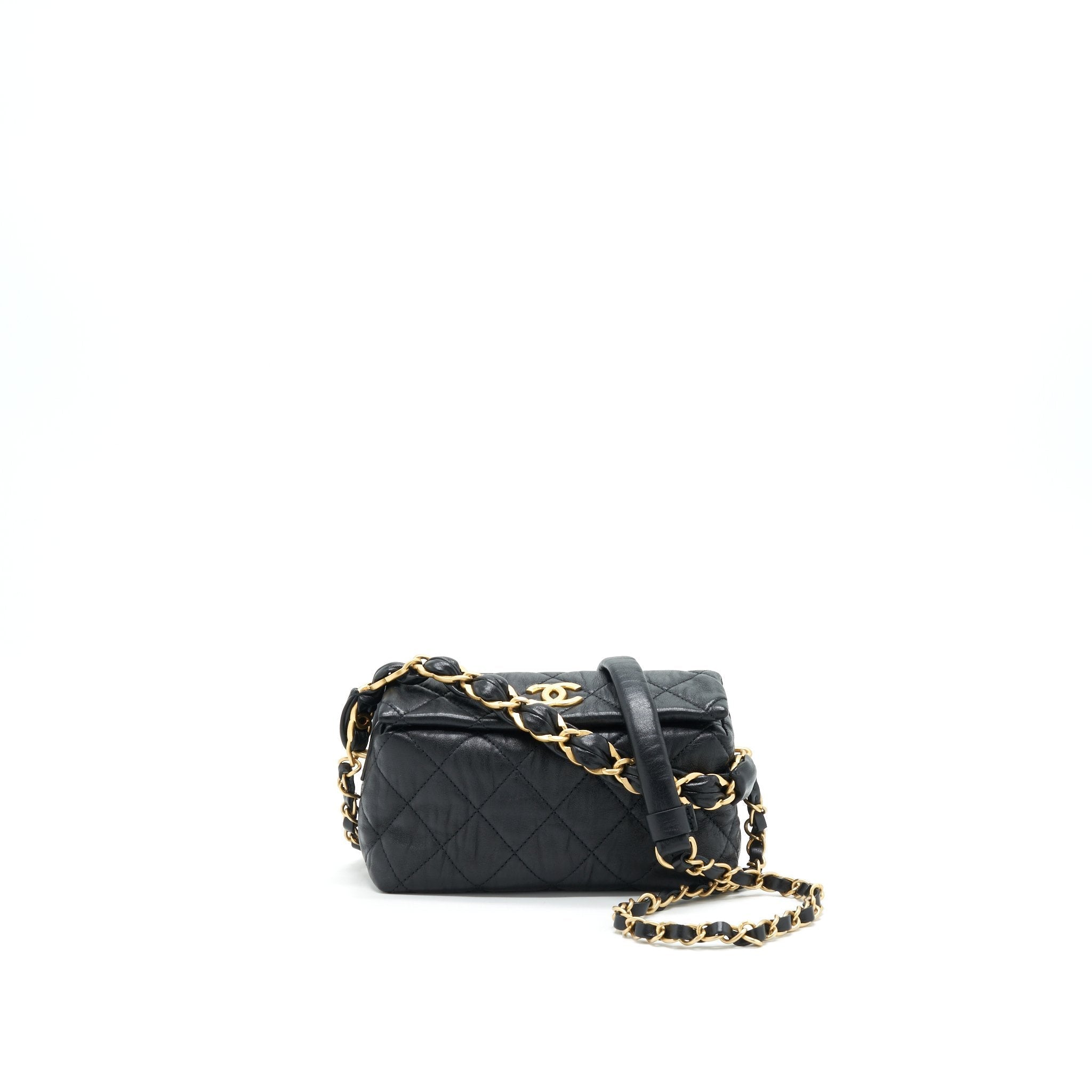 CHANEL SMALL CC WRAPPED STRAP BAG CRUMPLED LAMBSKIN