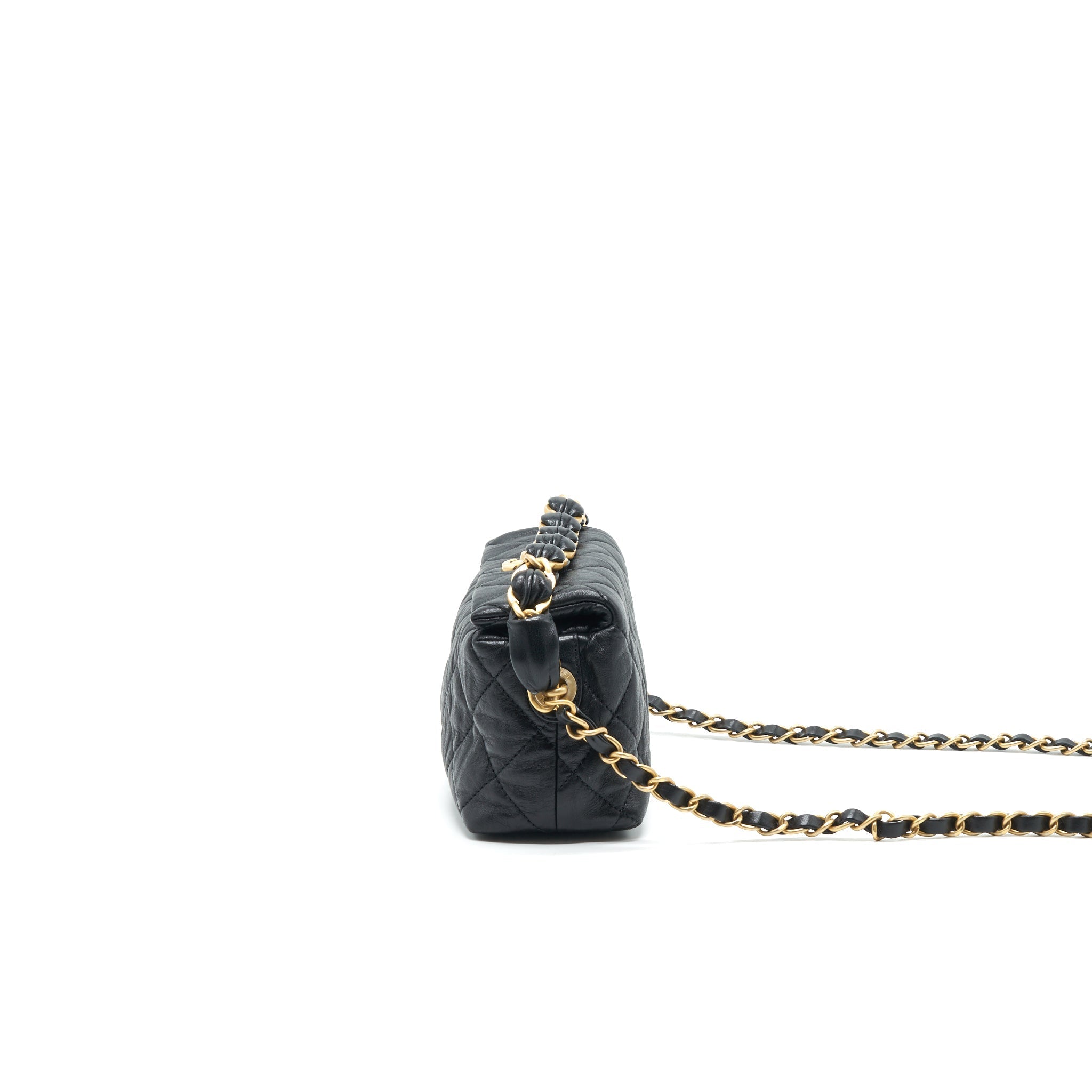 CHANEL SMALL CC WRAPPED STRAP BAG IN CRUMPLED LAMBSKIN SERIAL 31