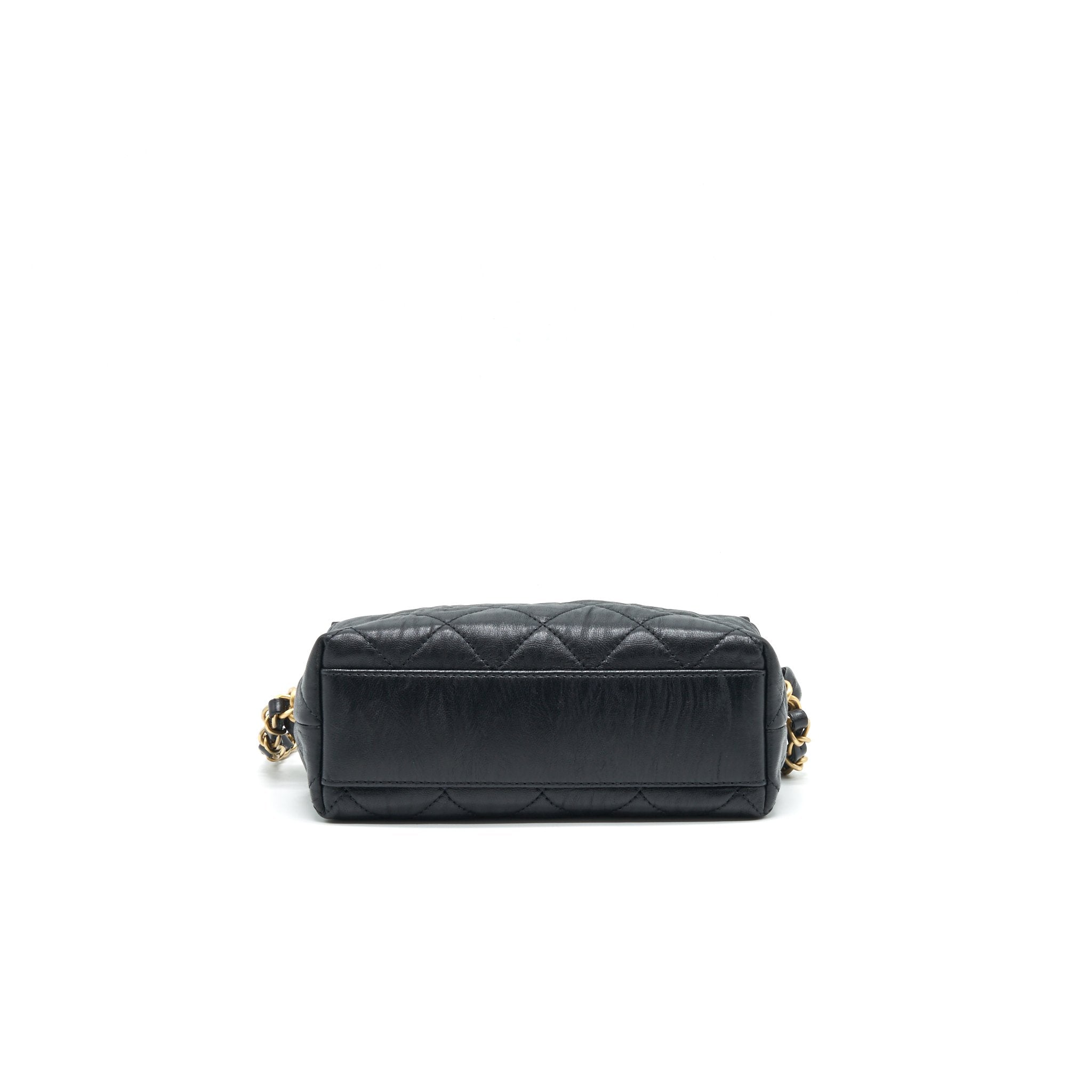 CHANEL SMALL CC WRAPPED STRAP BAG CRUMPLED LAMBSKIN