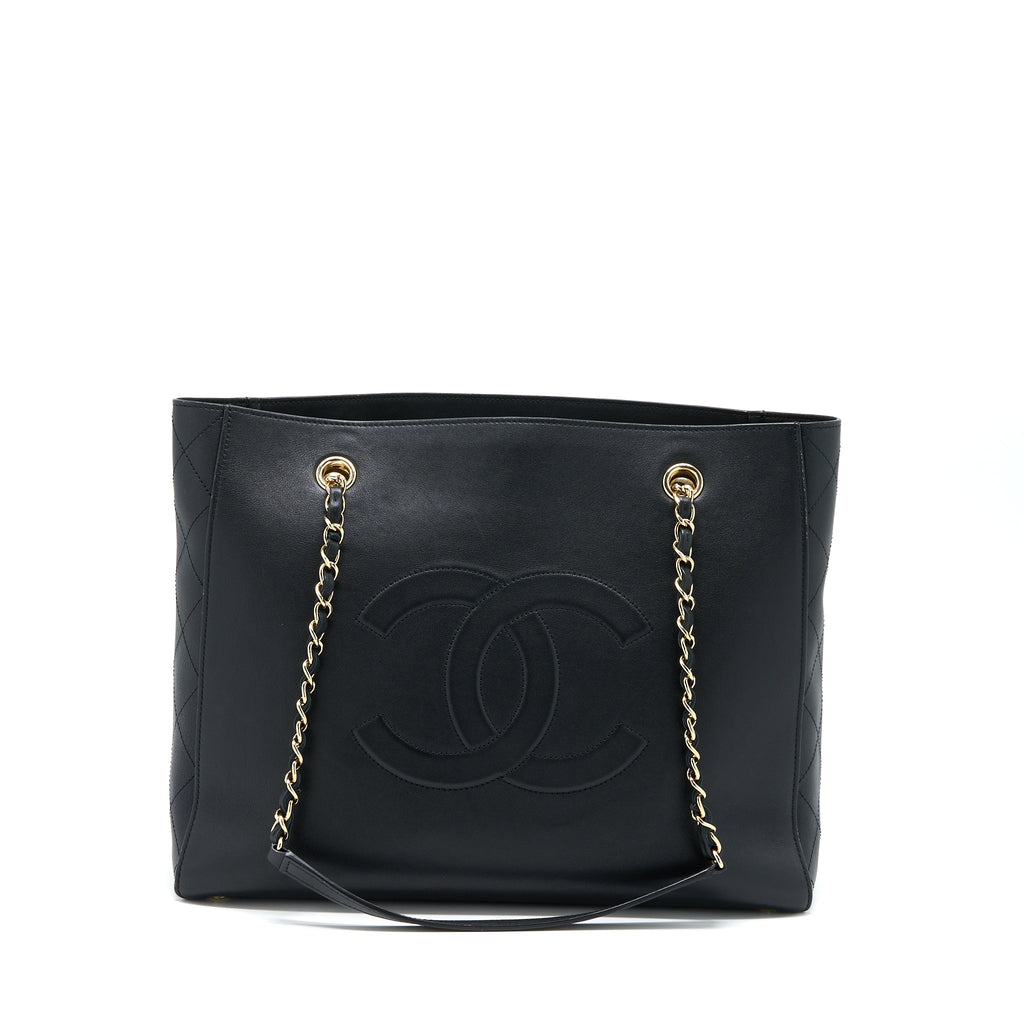 CHANEL TOTE BAG LAMBSKIN BLACK LGHW