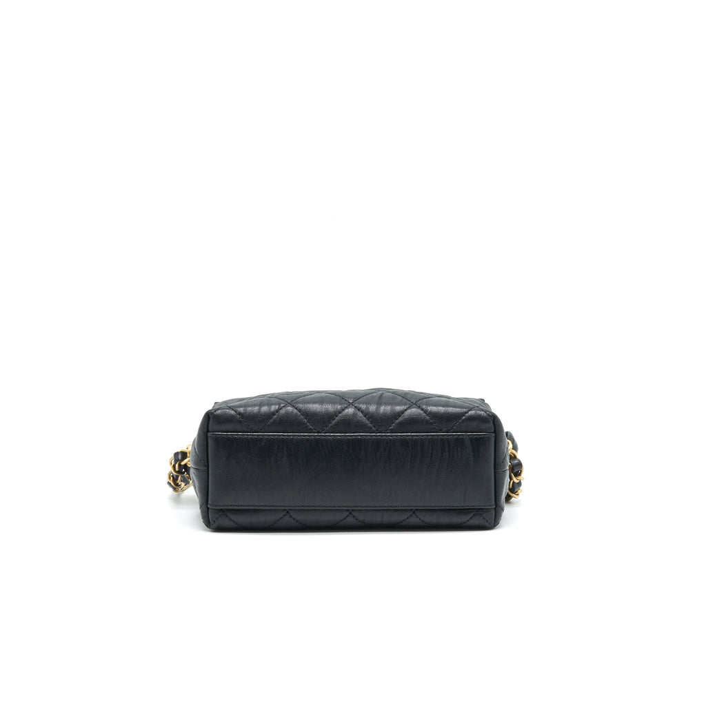 CHANEL SMALL CC WRAPPED STRAP BAG IN CRUMPLED LAMBSKIN SERIAL 31
