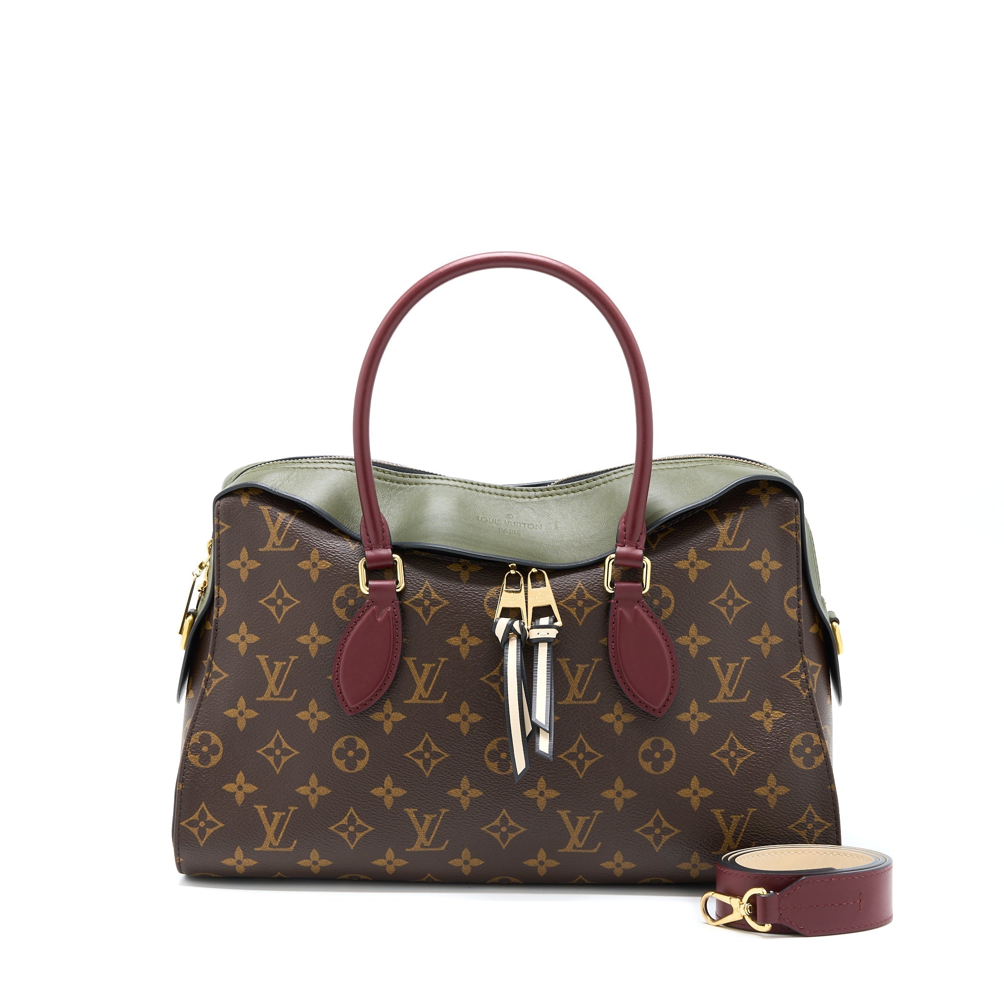 LOUIS VUITTON TUILERIES BAG MONOGRAM CANVAS GREEN/RED GHW