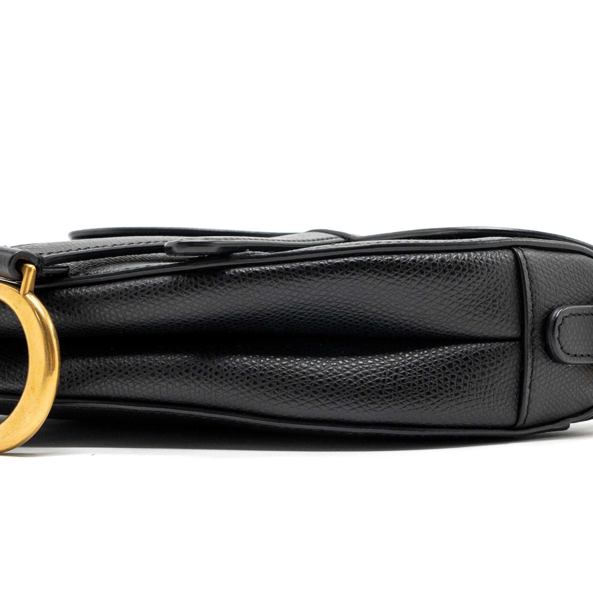 DIOR MINI SADDLE BAG GRAINED CALFSKIN BLACK GHW