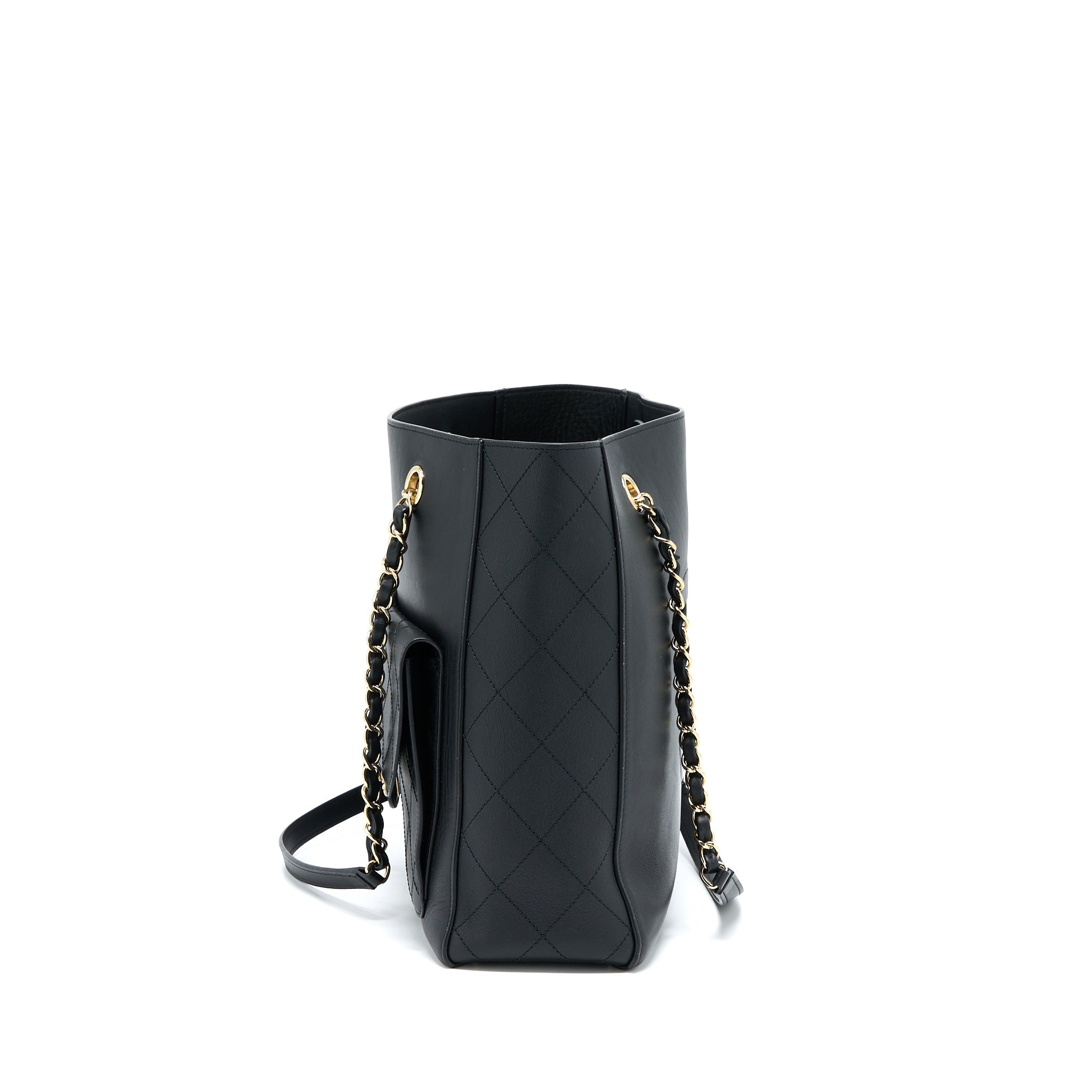 CHANEL TOTE BAG LAMBSKIN BLACK LGHW