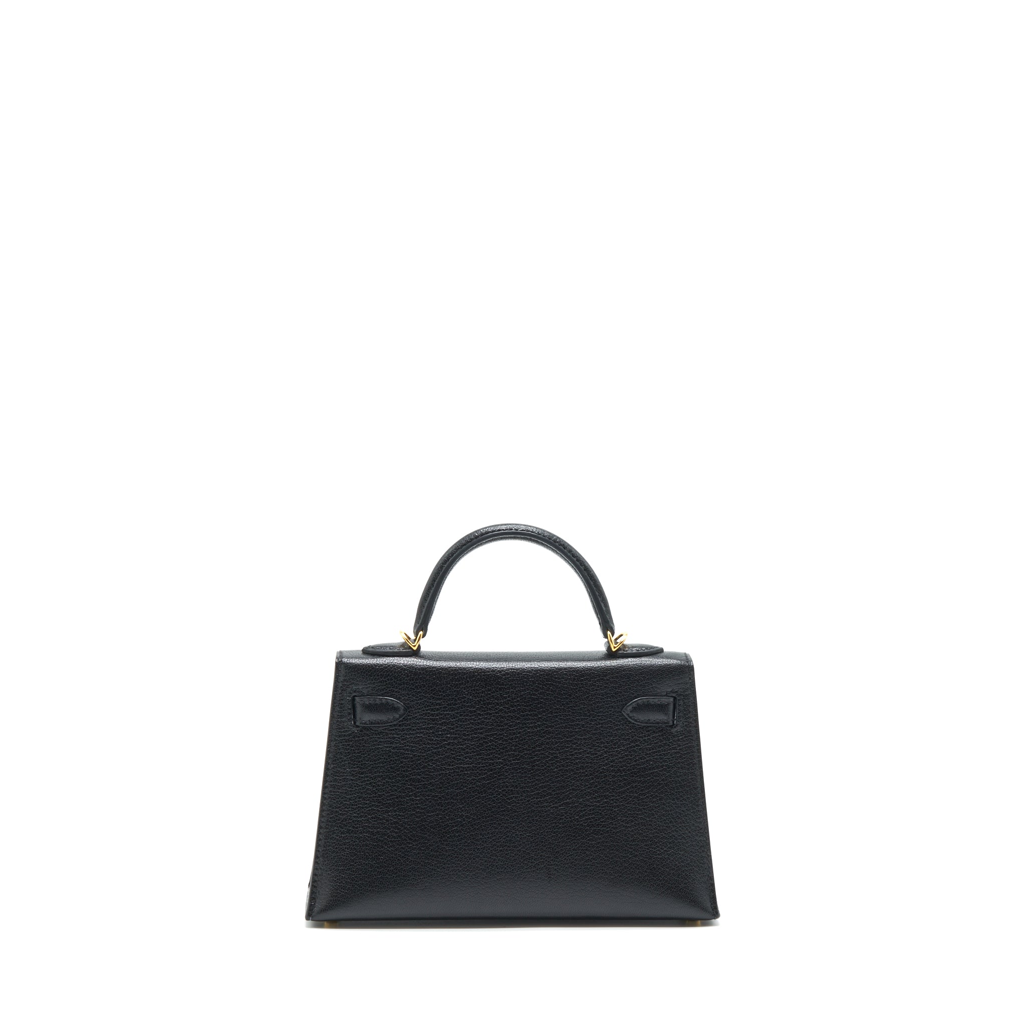 HERMES MINI KELLY 20CM CHÈVRE CHAMKILA BLACK GHW
