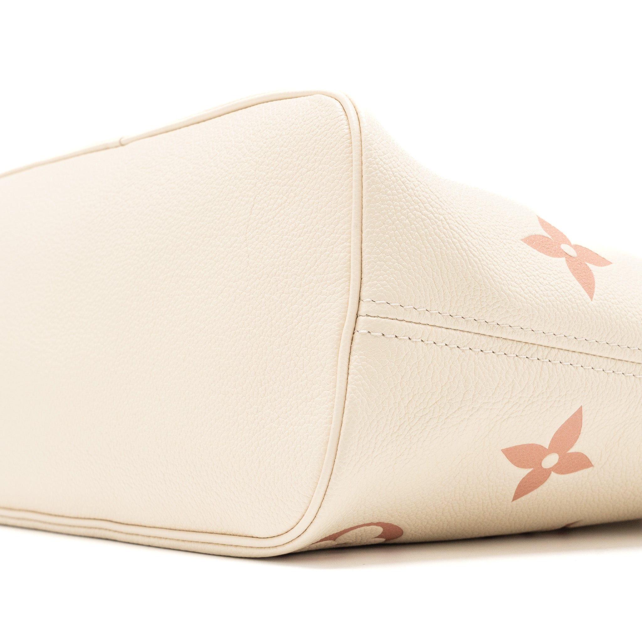 LOUIS VUITTON NEVERFULL MM MONOGRAM EMPREINTE CRÈME/ROSE TRIANON GHW