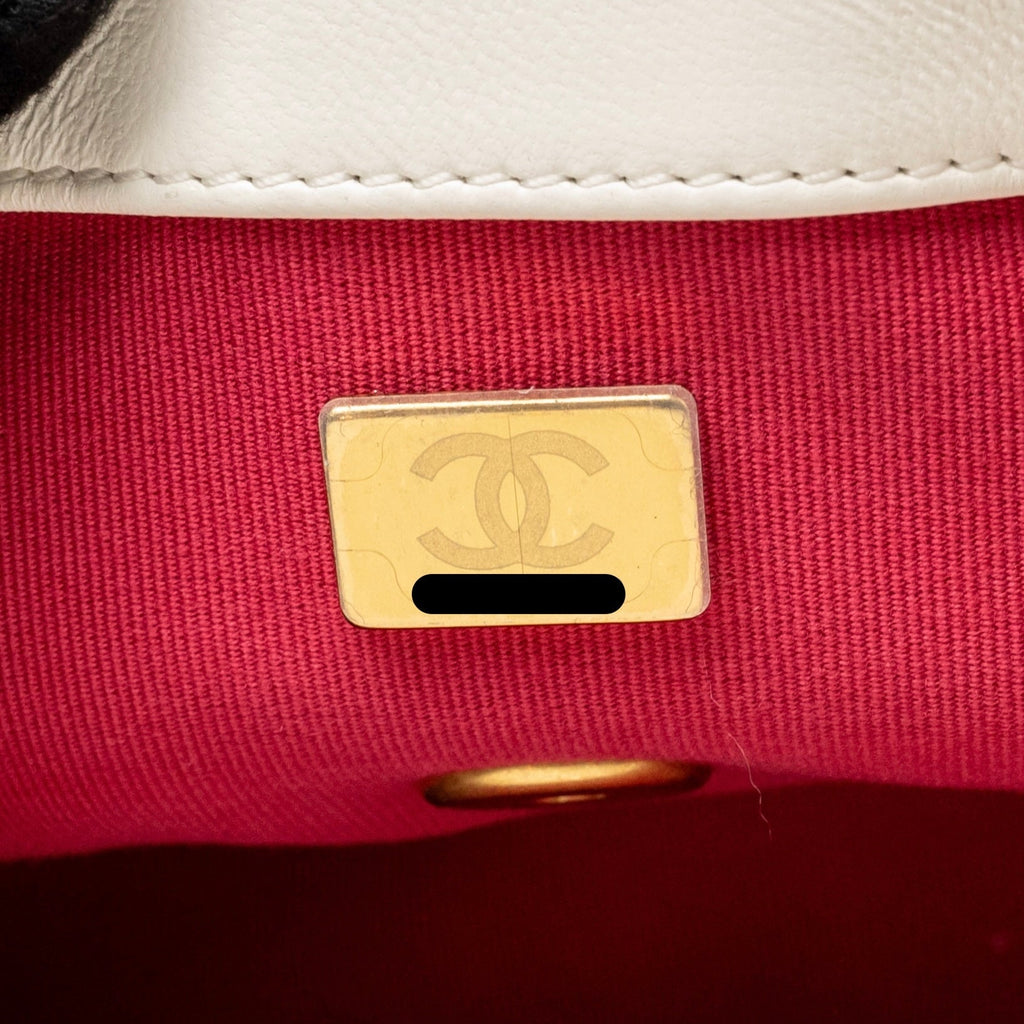 CHANEL 23S COCO LOVE SMALL FLAP BAG LAMBSKIN WHITE GHW (MICROCHIP)