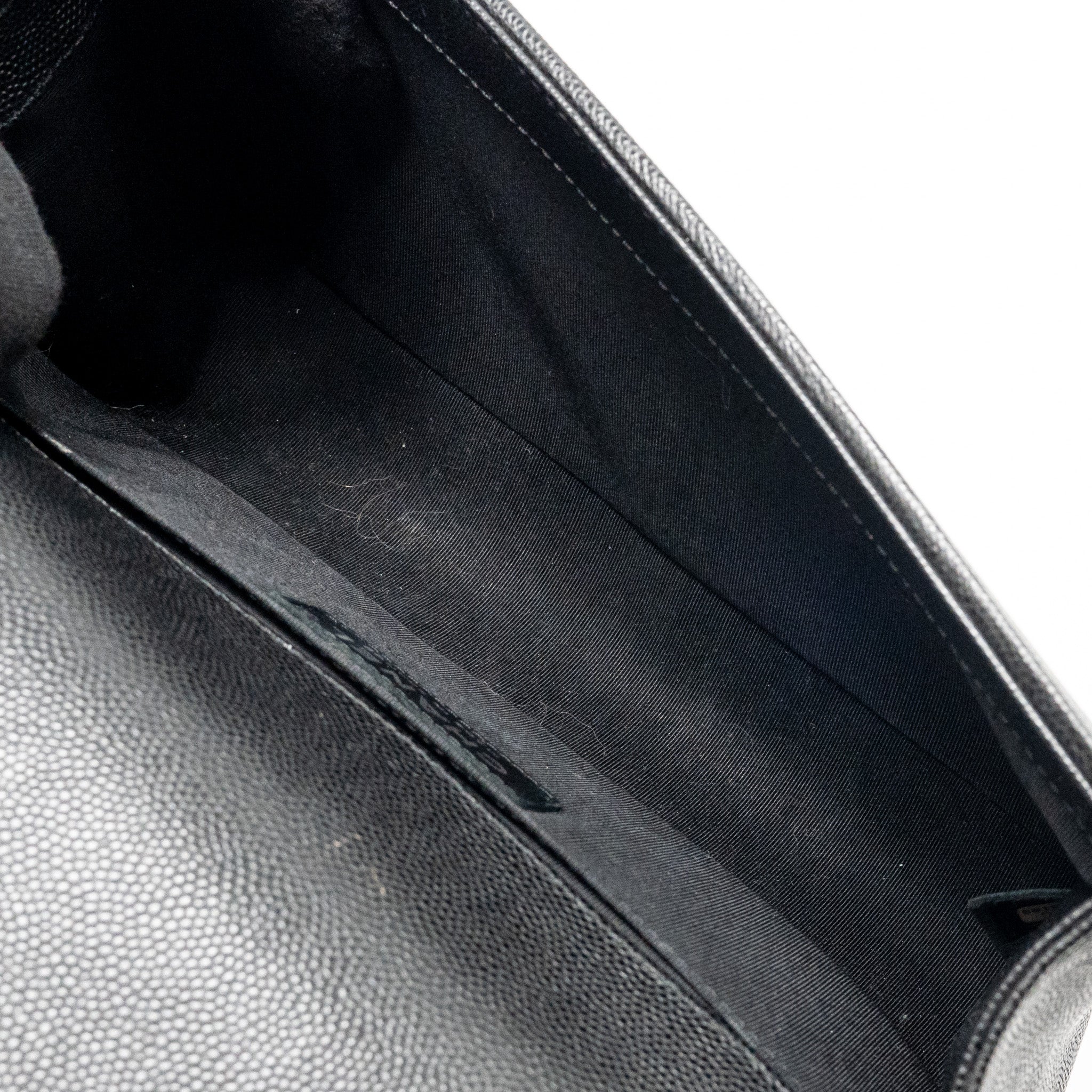 CHANEL MEDIUM BOY BAG CAVIAR BLACK SHW