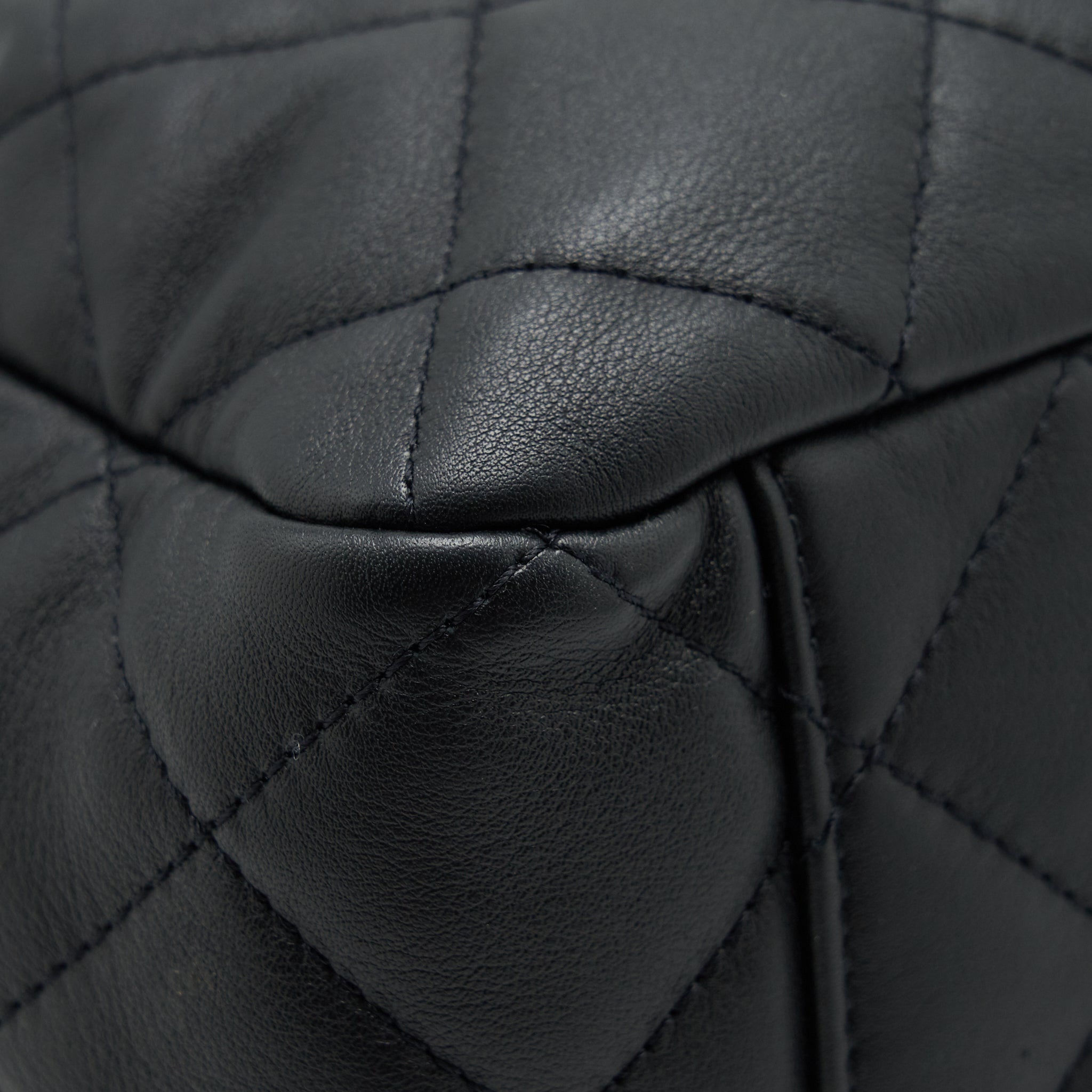 CHANEL BUCKET BAG QUILTED LAMBSKIN BLACK LGHW