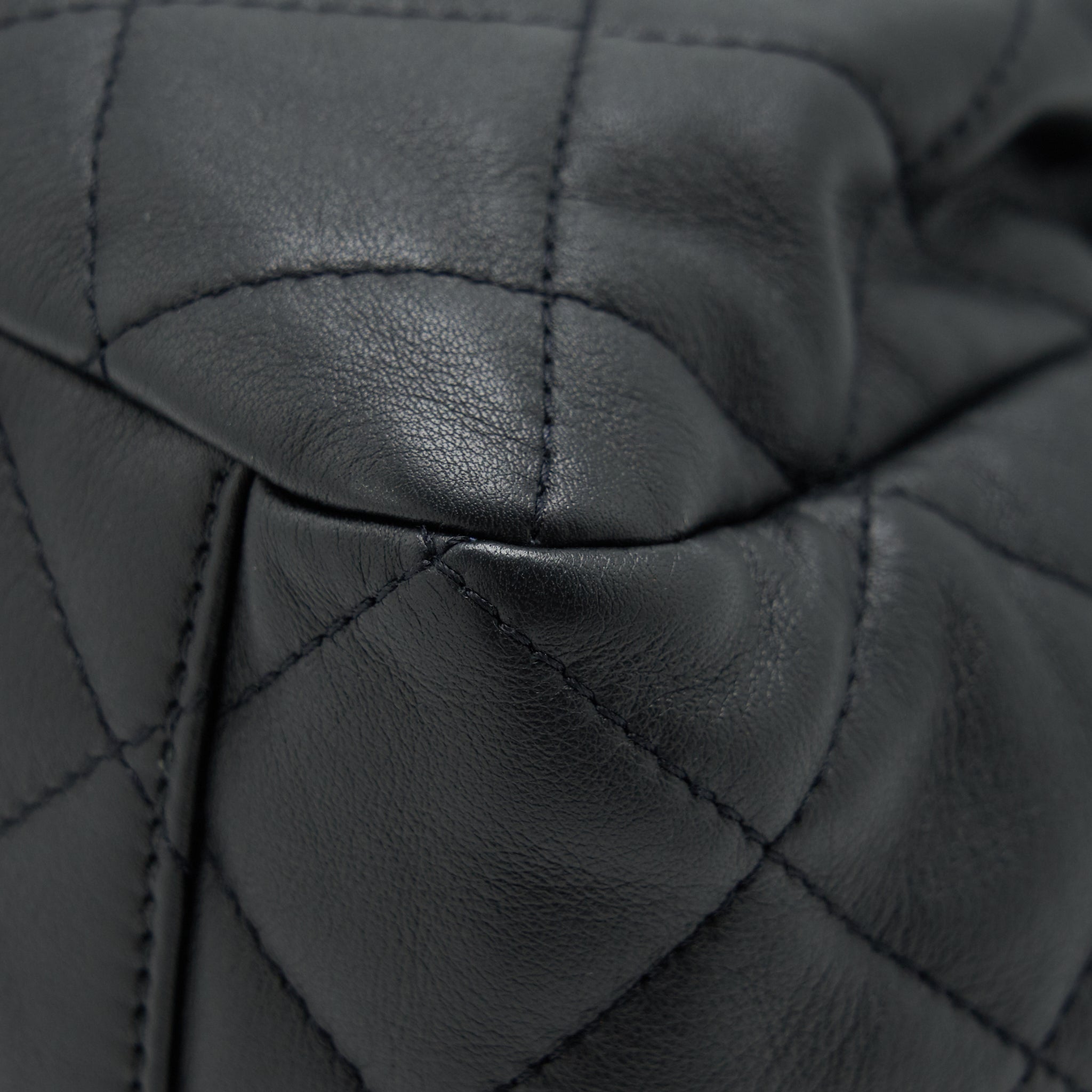 CHANEL BUCKET BAG QUILTED LAMBSKIN BLACK LGHW