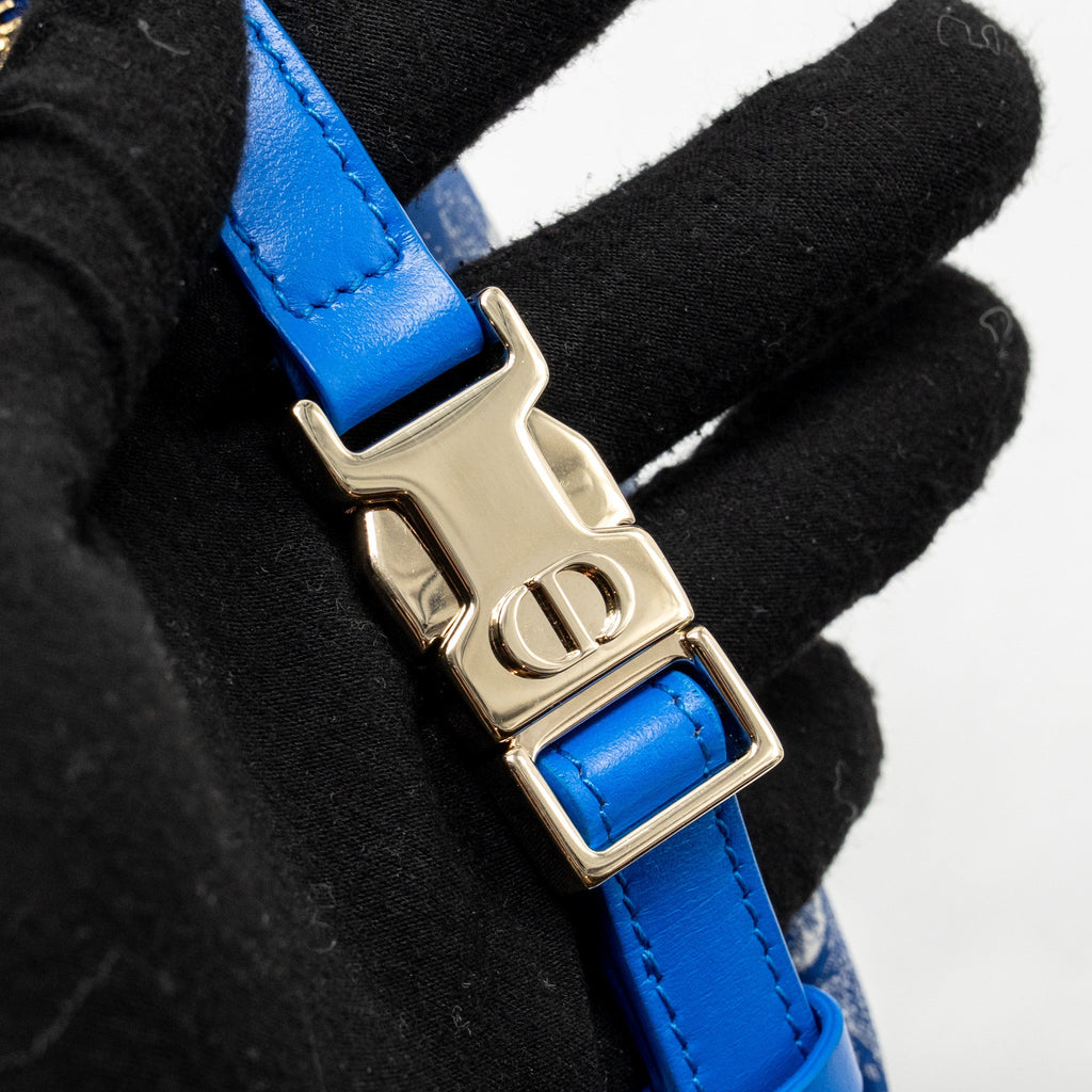 DIOR SMALL DIORTRAVEL NOMAD POUCH TECHNICAL FABRIC BLUE LGHW