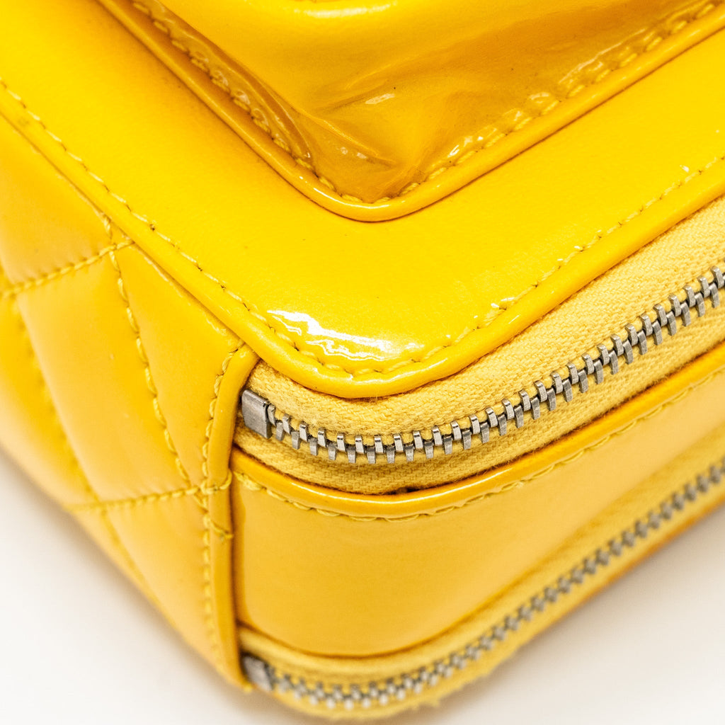 CHANEL POCKET BOX CAMERA BAG PATENT YELLOW SHW
