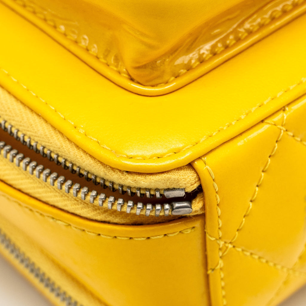 CHANEL POCKET BOX CAMERA BAG PATENT YELLOW SHW