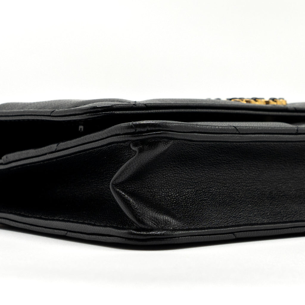 CHANEL 19 WALLET ON CHAIN LAMBSKIN BLACK MULTICOLOR HARDWARE