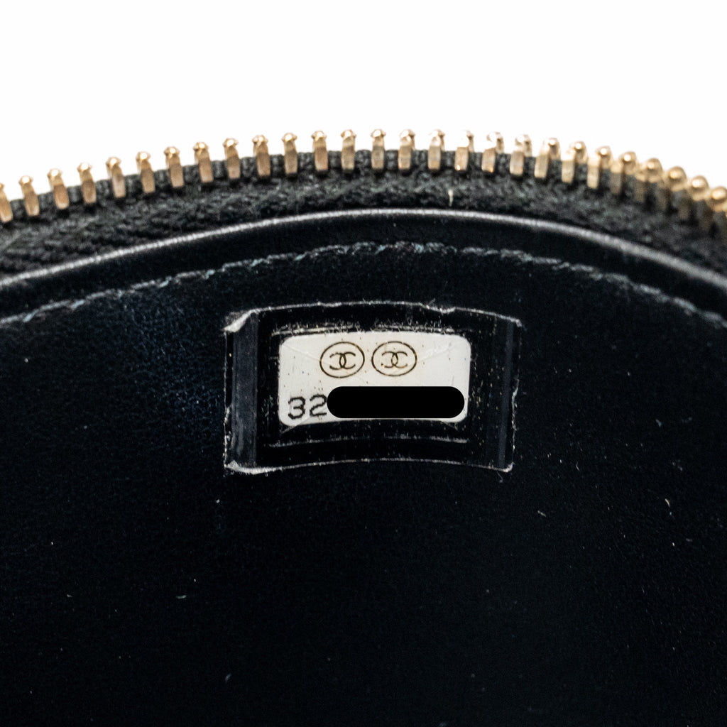 CHANEL LETTER TOP HANDLE LONG VANITY WITH CHAIN CAVIAR BLACK GHW