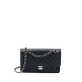 CHANEL MEDIUM CLASSIC DOUBLE FLAP BAG CAVIAR BLACK SHW