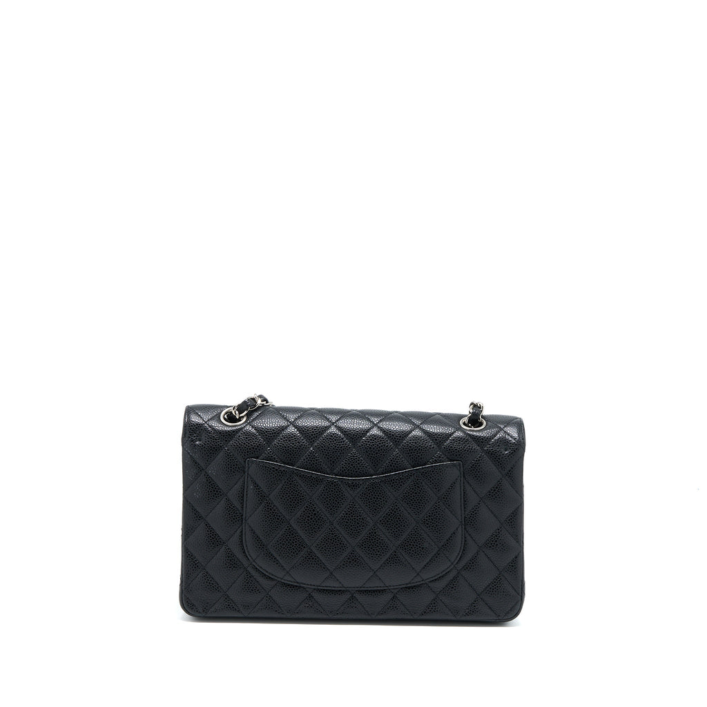 CHANEL MEDIUM CLASSIC DOUBLE FLAP BAG CAVIAR BLACK SHW