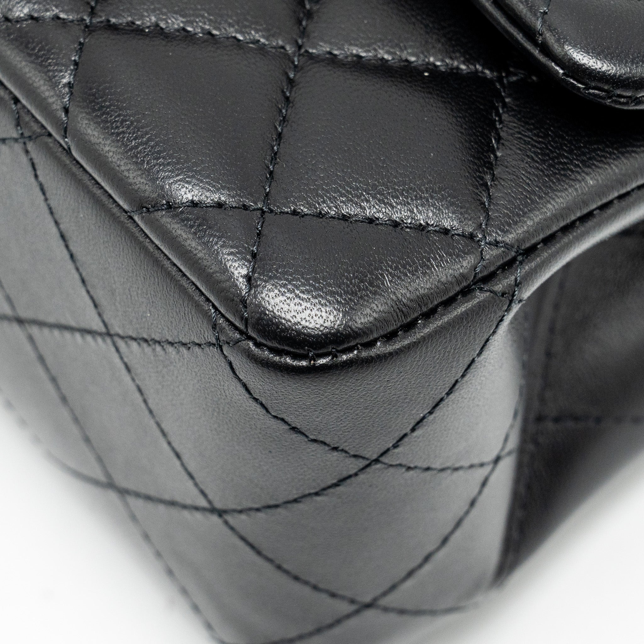 CHANEL MINI SQUARE FLAP BAG LAMBSKIN BLACK LGHW (MICROCHIP)