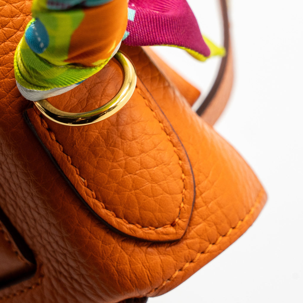 HERMES KELLY 28 CLEMENCE LEATHER 93 ORANGE GHW