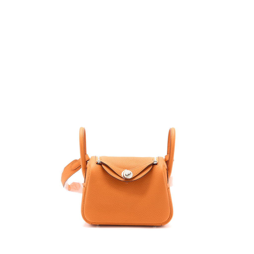 HERMES MINI LINDY CLEMENCE ORANGE SHW