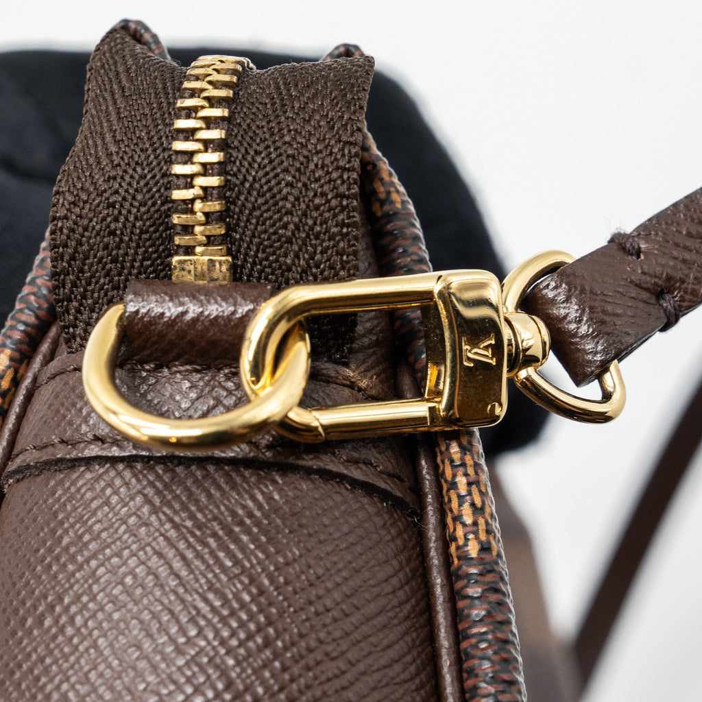 LOUIS VUITTON VINTAGE SQUARE SHOULDER BAG DAMIER EBENE GHW