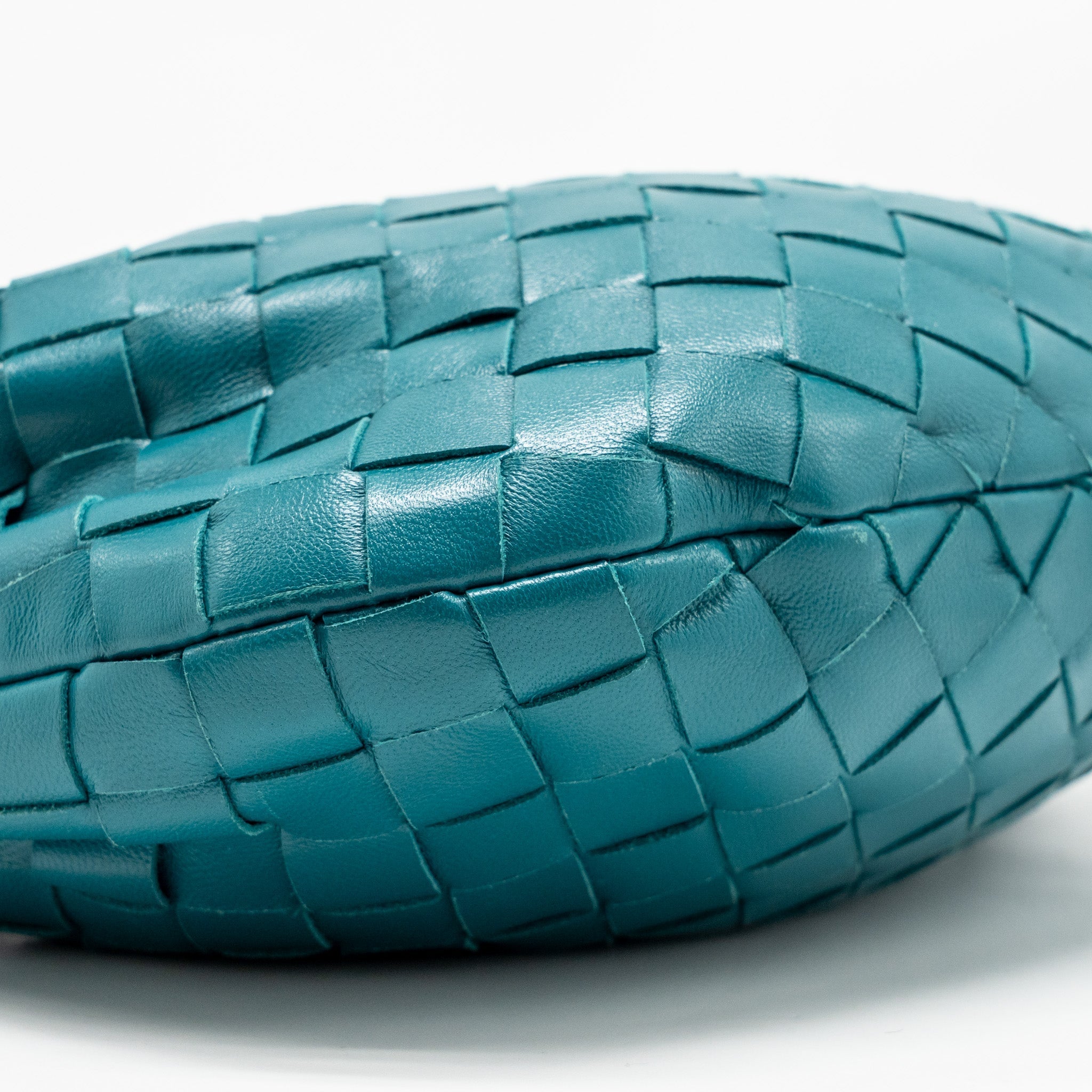 BOTTEGA VENETA MINI JODIE LAMBSKIN BLUE GHW