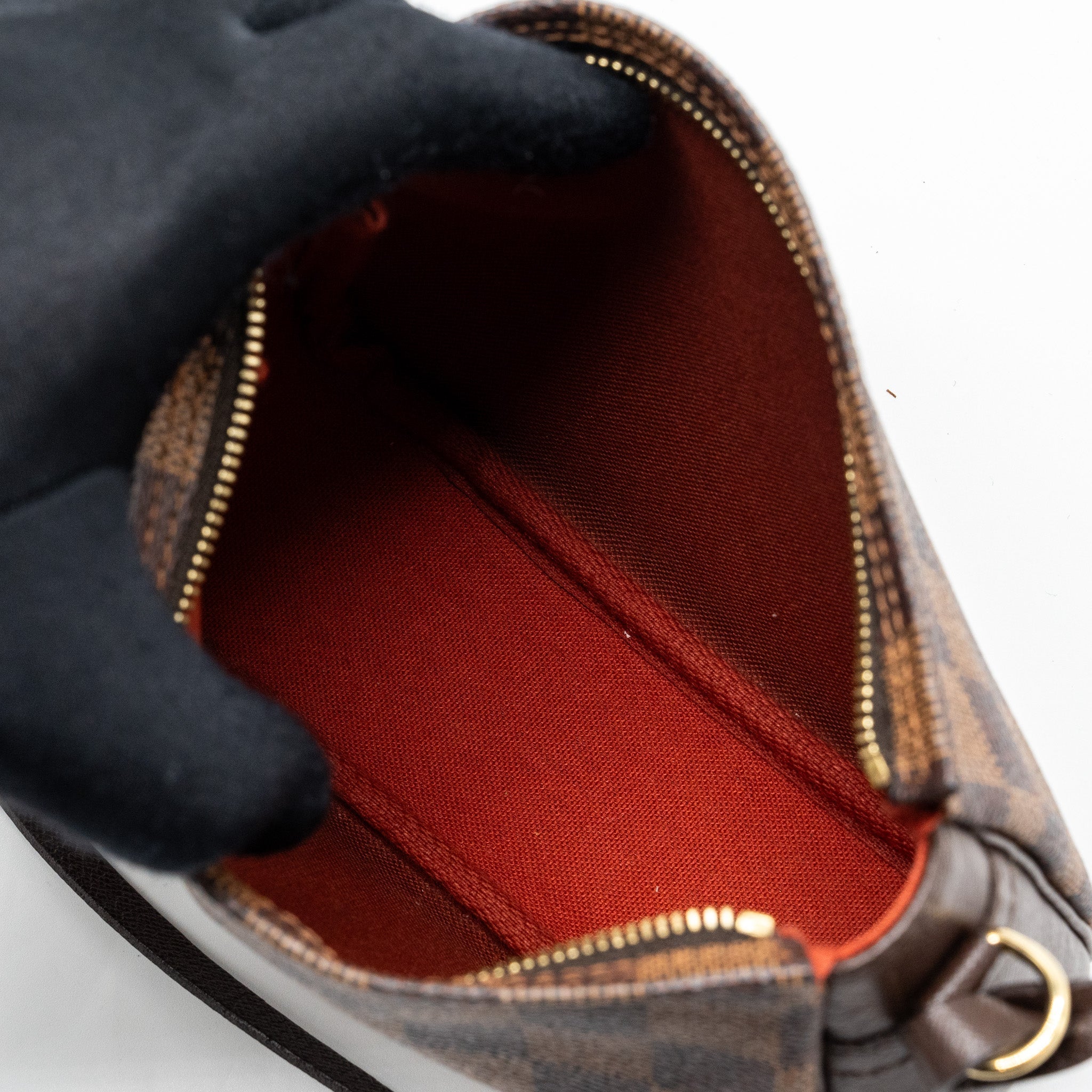 LOUIS VUITTON VINTAGE SQUARE SHOULDER BAG DAMIER EBENE GHW