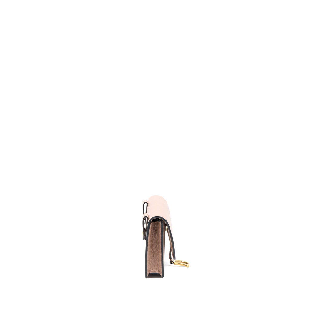 DIOR SADDLE BELT POUCH GRAINED CALFSKIN DARK BEIGE GHW