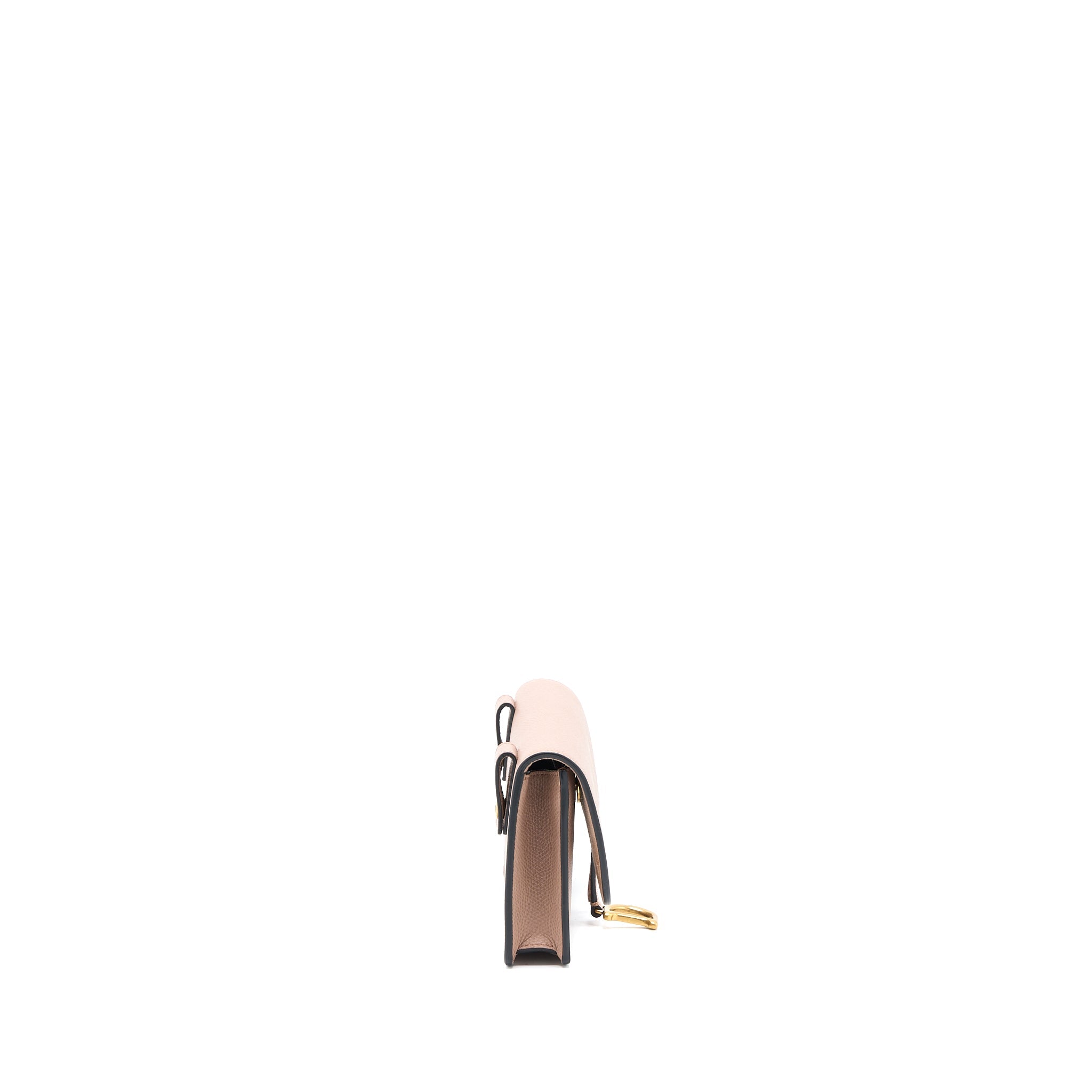 DIOR SADDLE BELT POUCH GRAINED CALFSKIN DARK BEIGE GHW