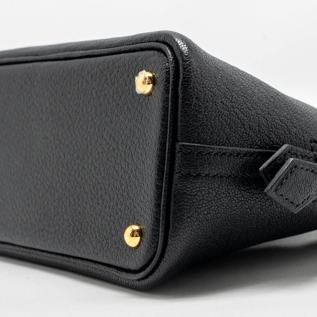 HERMES MINI BOLIDE CHEVRE MYSORE BLACK GHW
